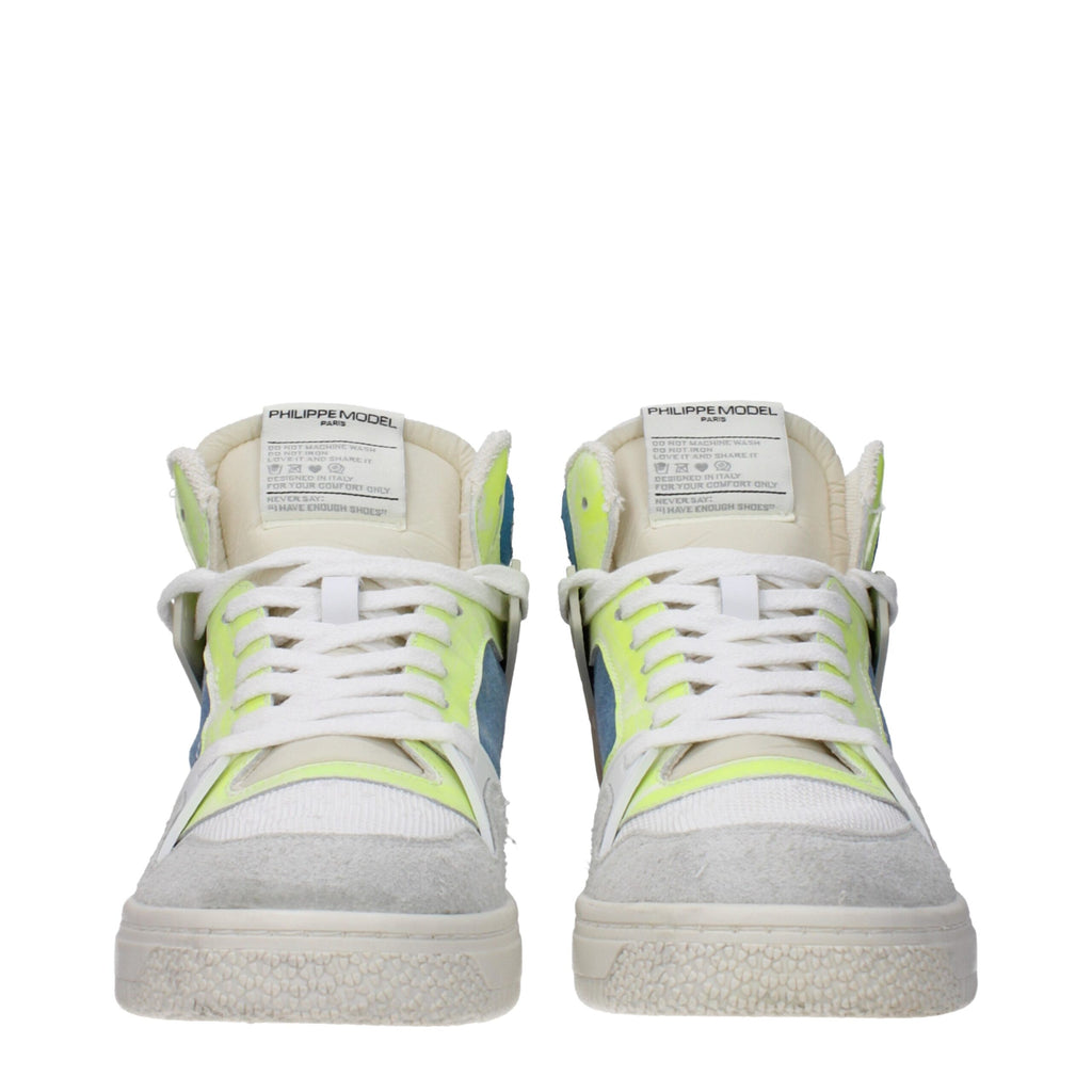Philippe Model White Fabric High Tops