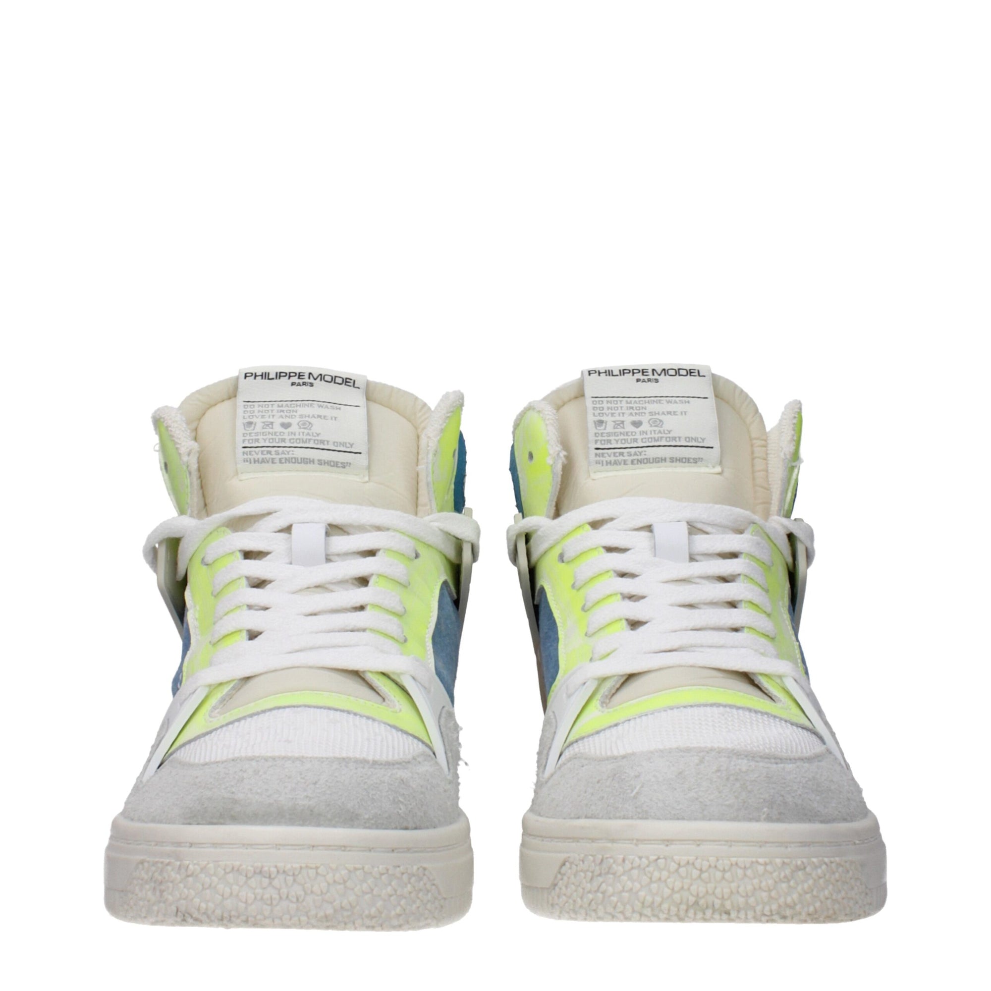 Philippe Model White Fabric High Tops