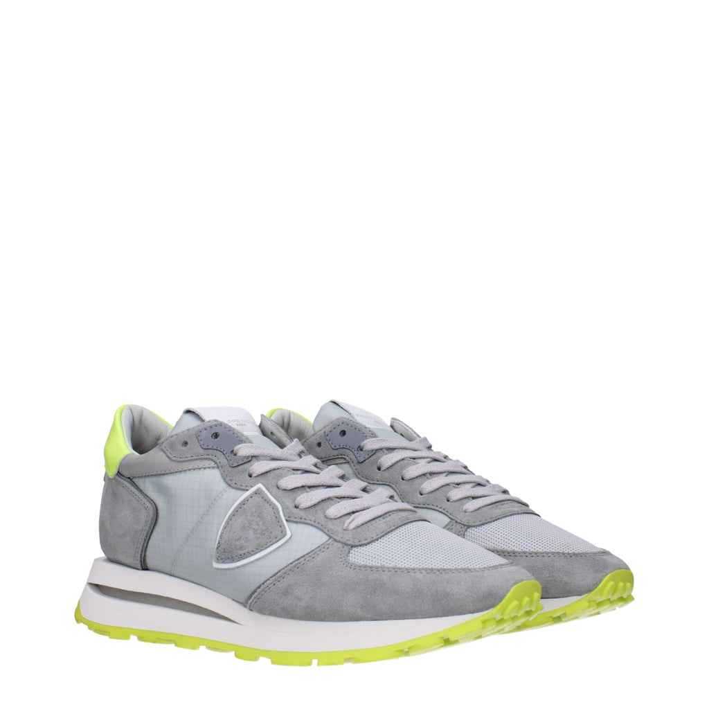 Philippe Model Gray Fabric Athletic Sneakers