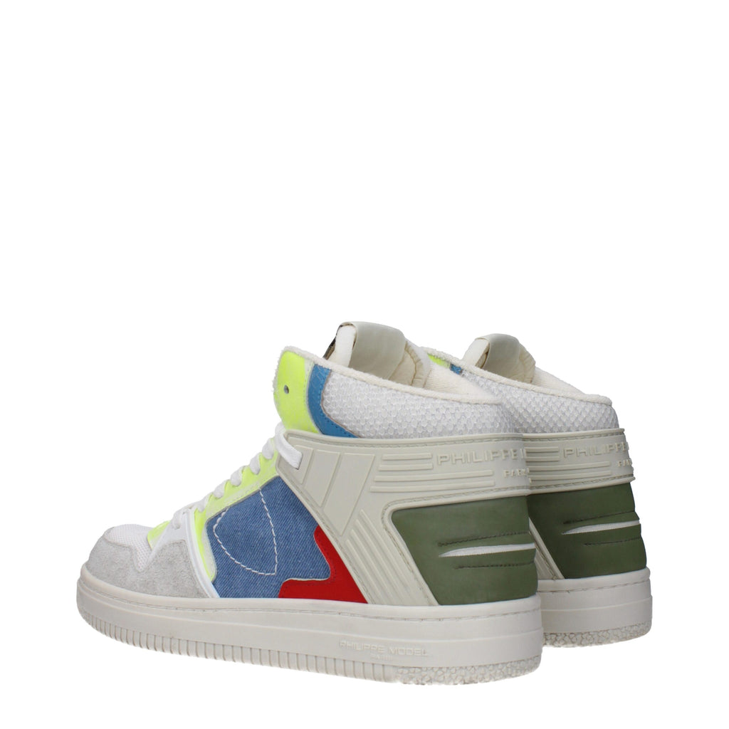 Philippe Model White Fabric High Tops