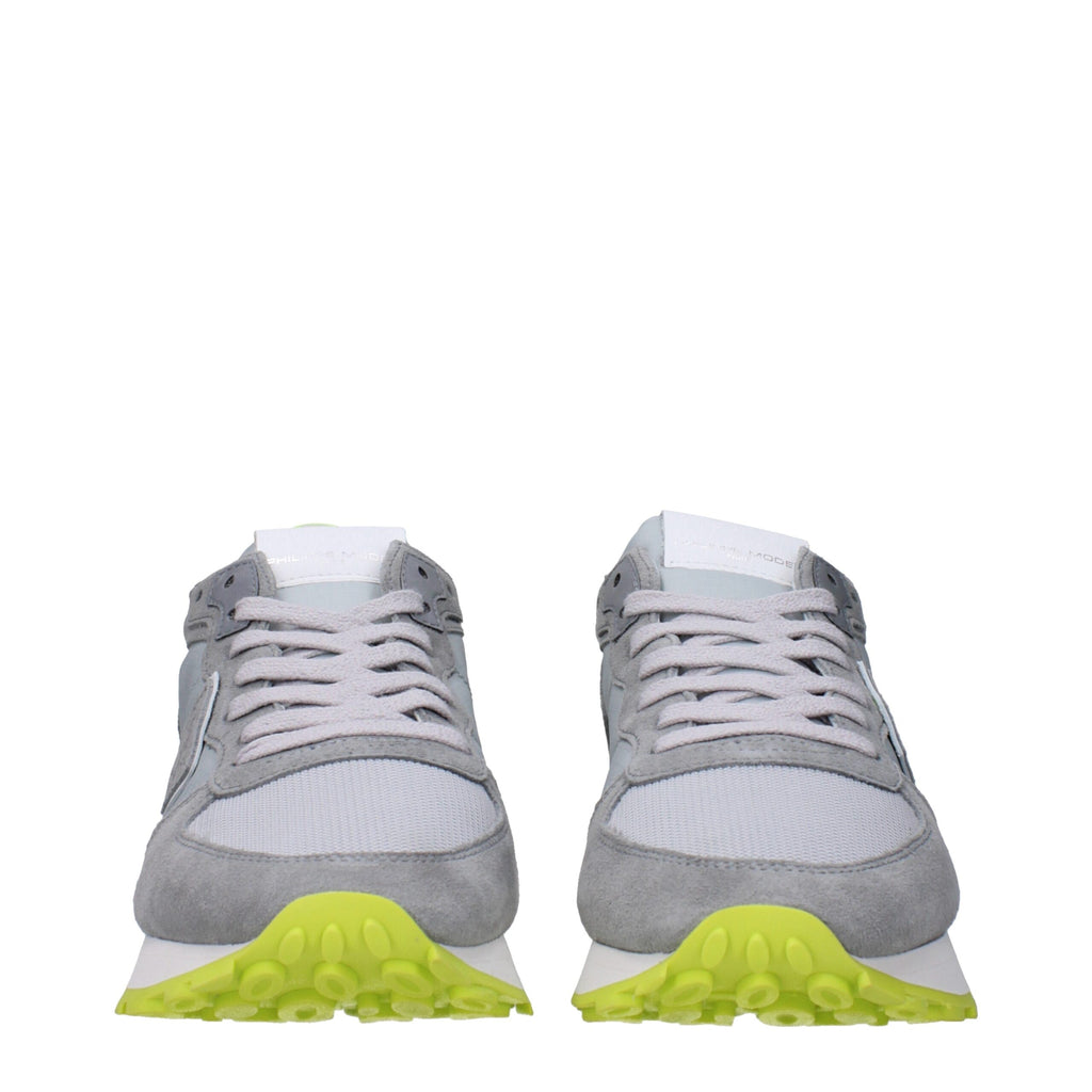 Philippe Model Gray Fabric Athletic Sneakers