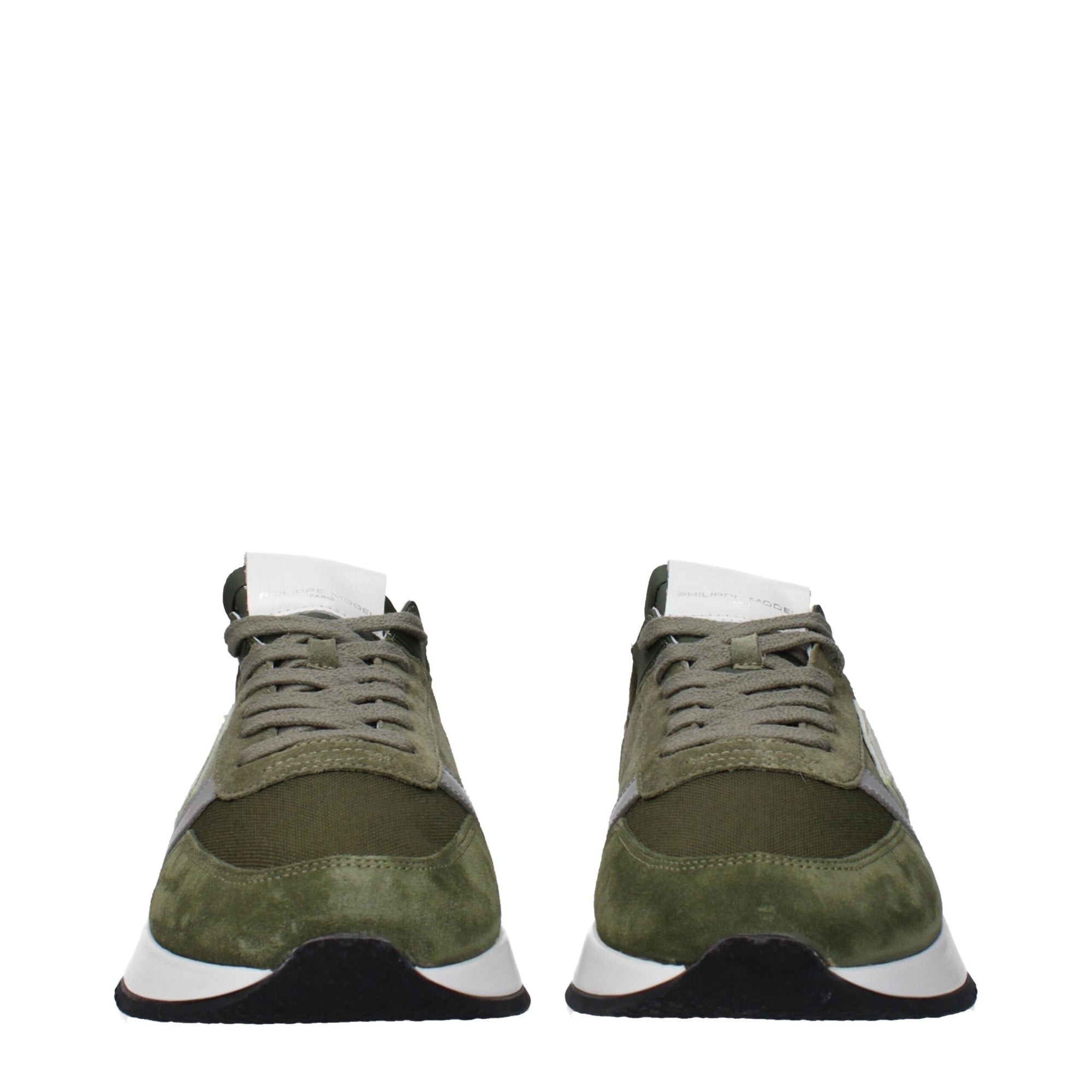 Philippe Model Green Leather Athletic Sneakers