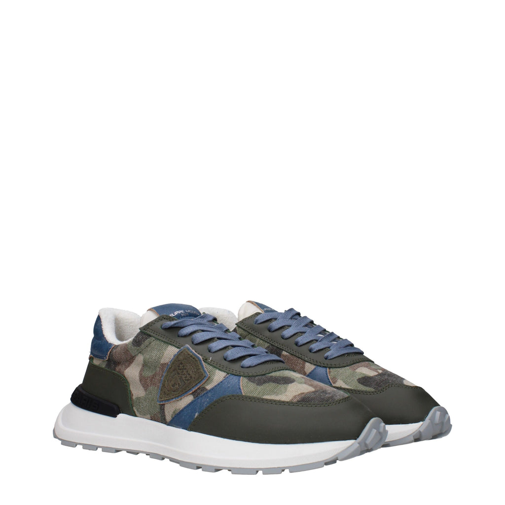 Philippe Model Green Fabric Athletic Sneakers