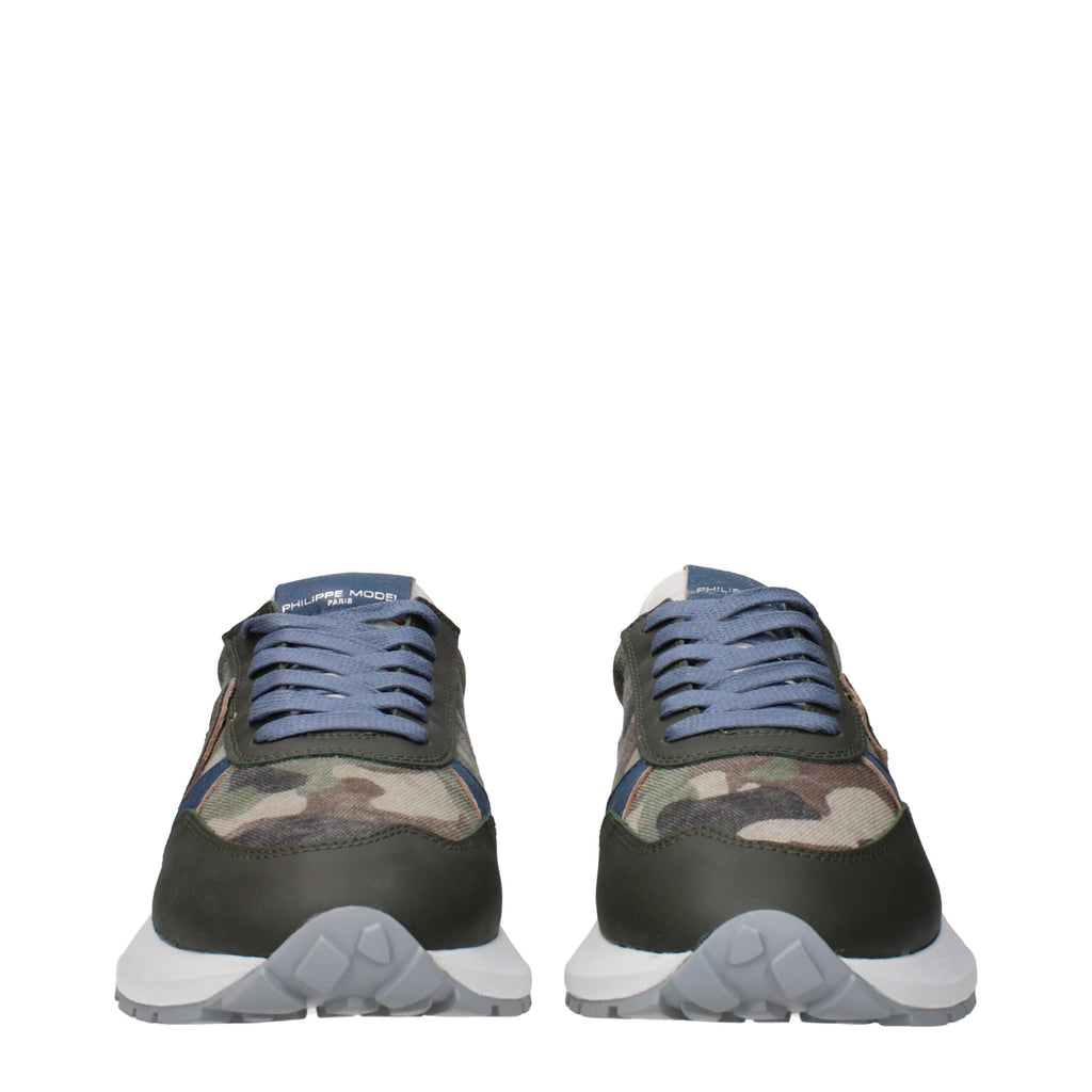 Philippe Model Green Fabric Athletic Sneakers