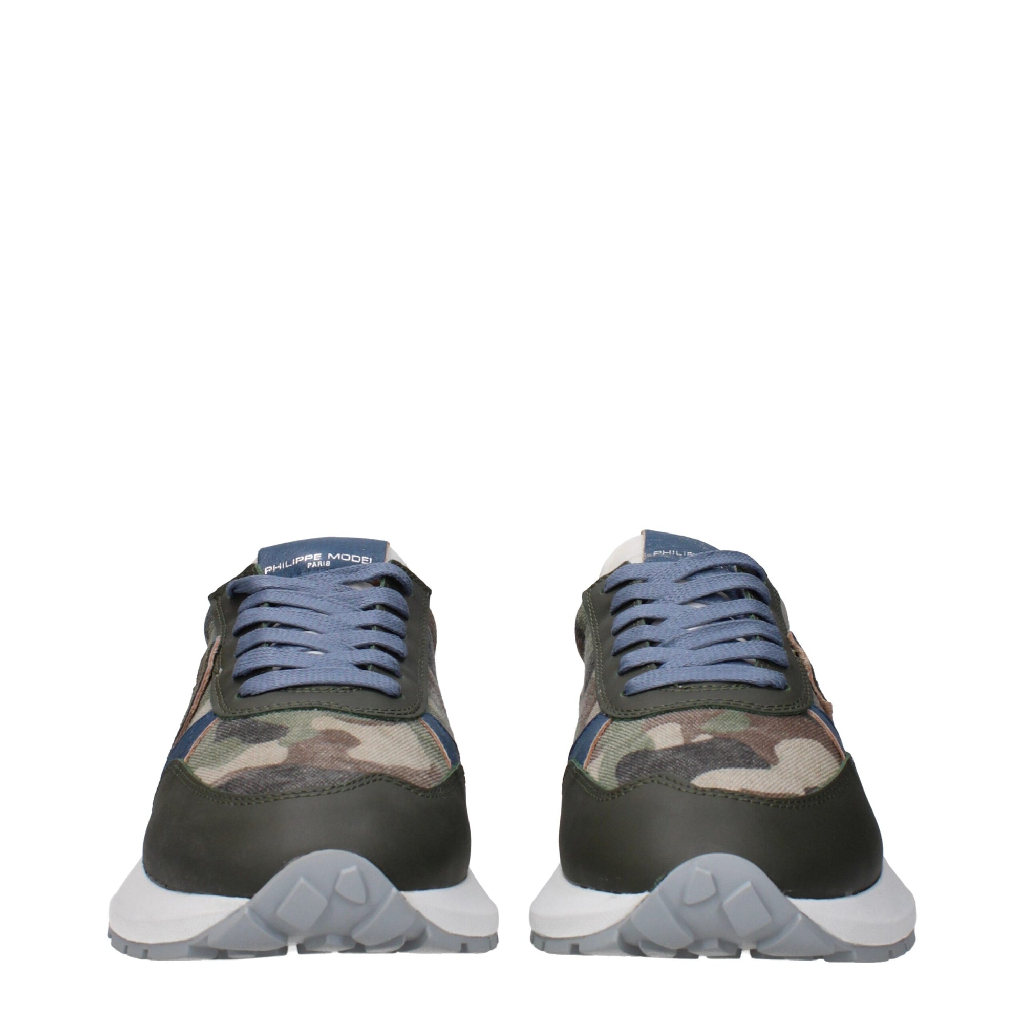 Philippe Model Green Fabric Athletic Sneakers