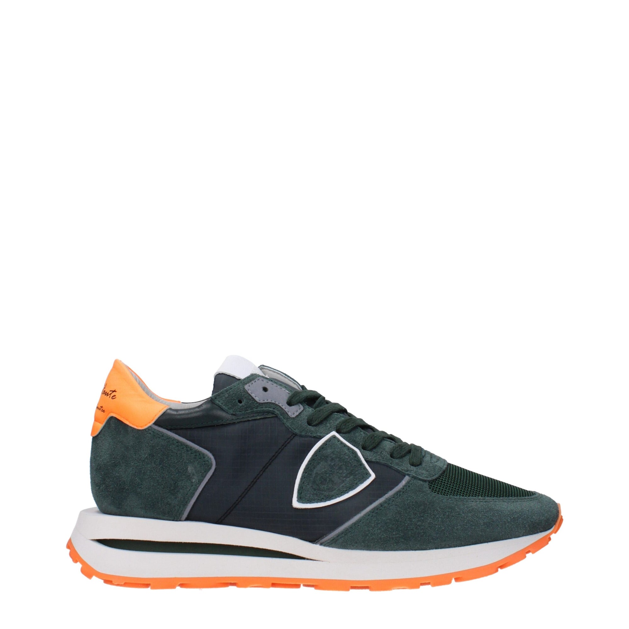 Philippe Model Green Fabric Athletic Sneakers