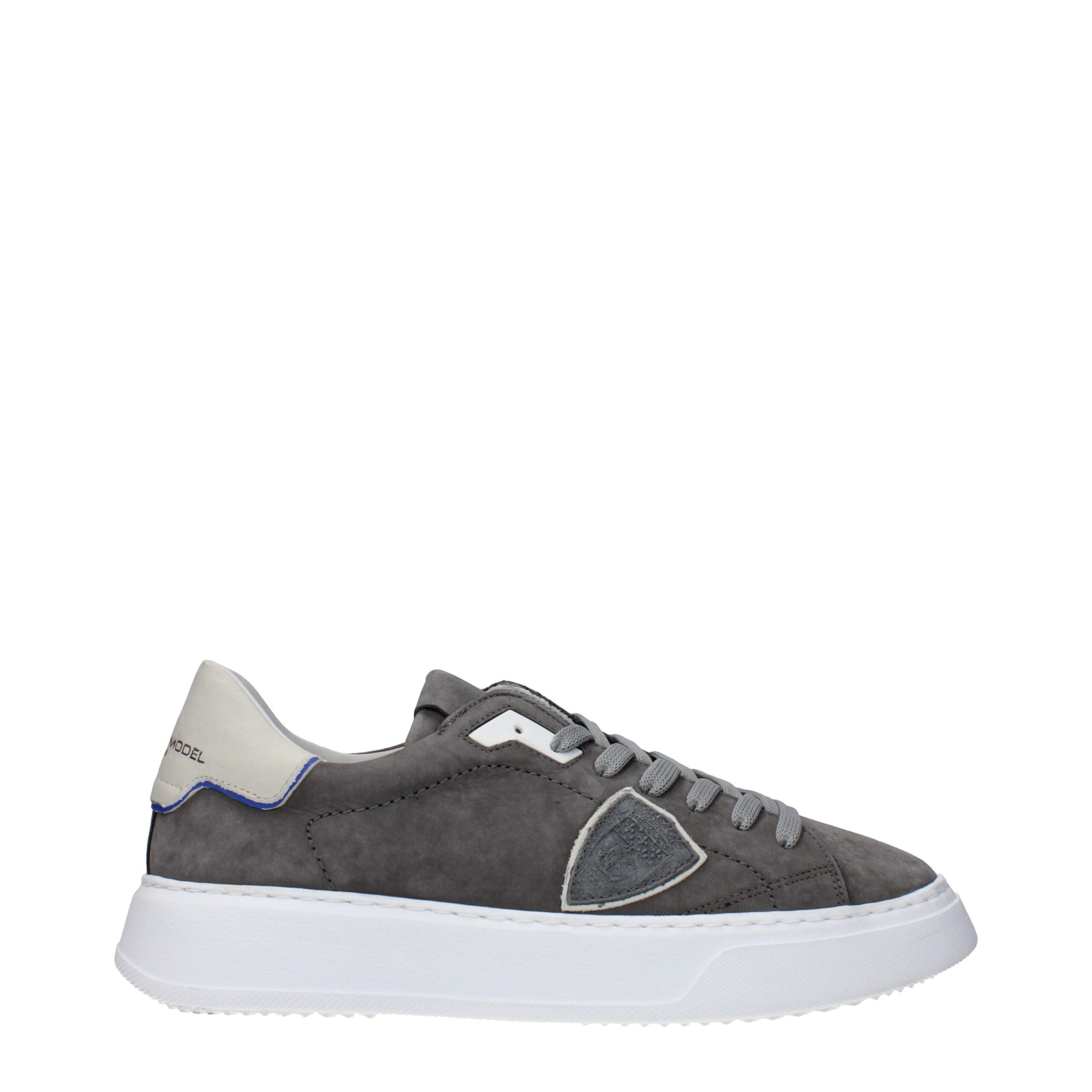 Philippe Model Gray Leather Sneakers