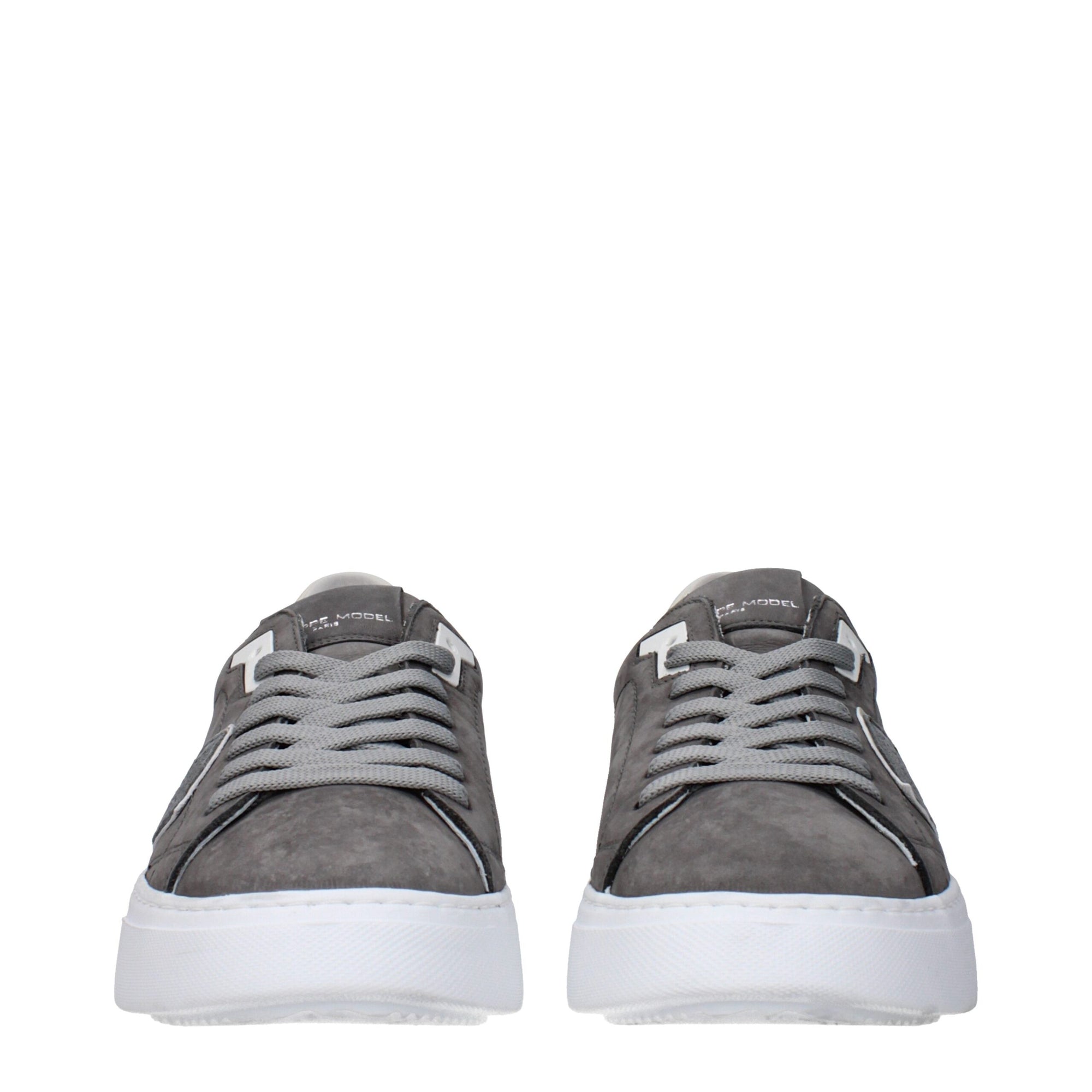 Philippe Model Gray Leather Sneakers