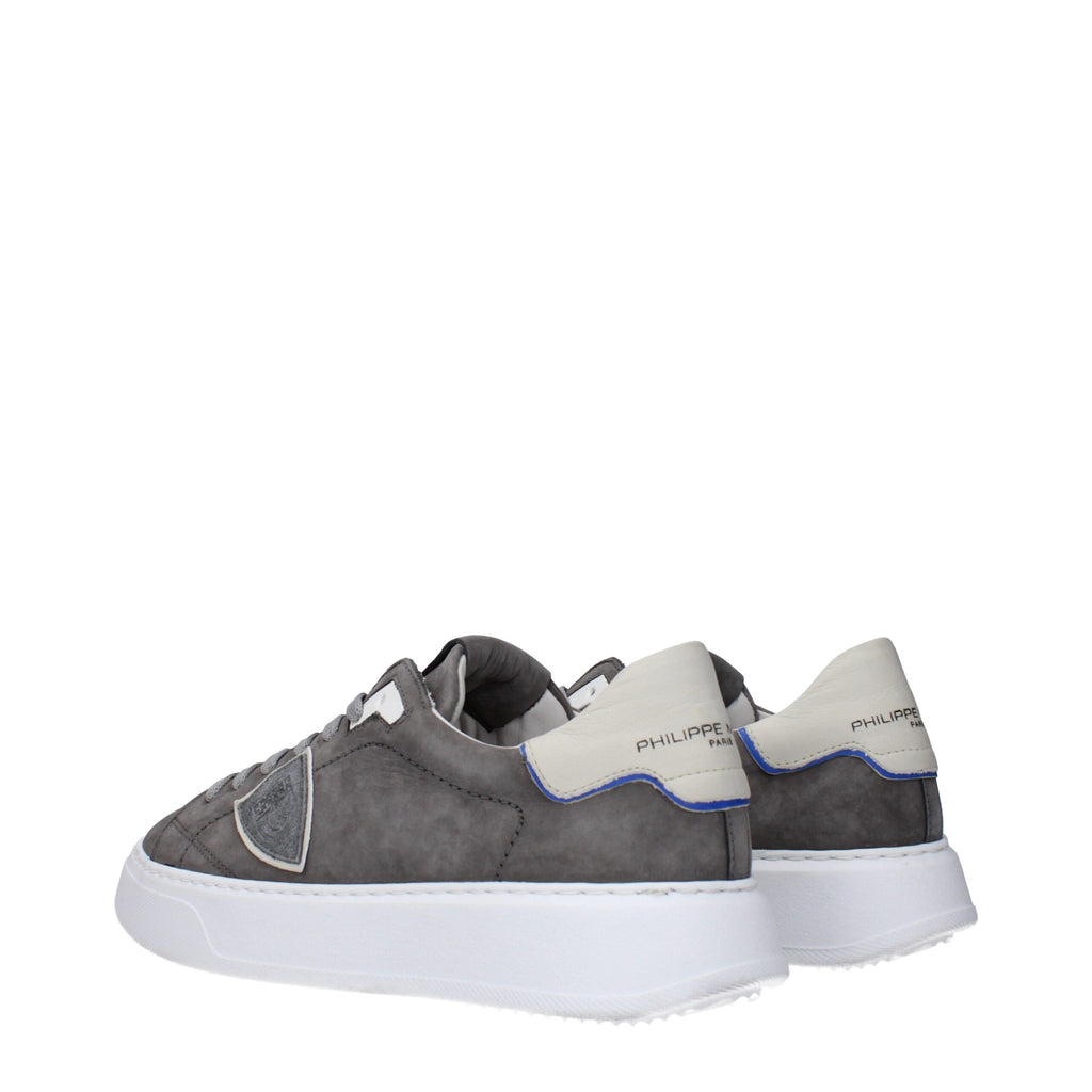 Philippe Model Gray Leather Sneakers