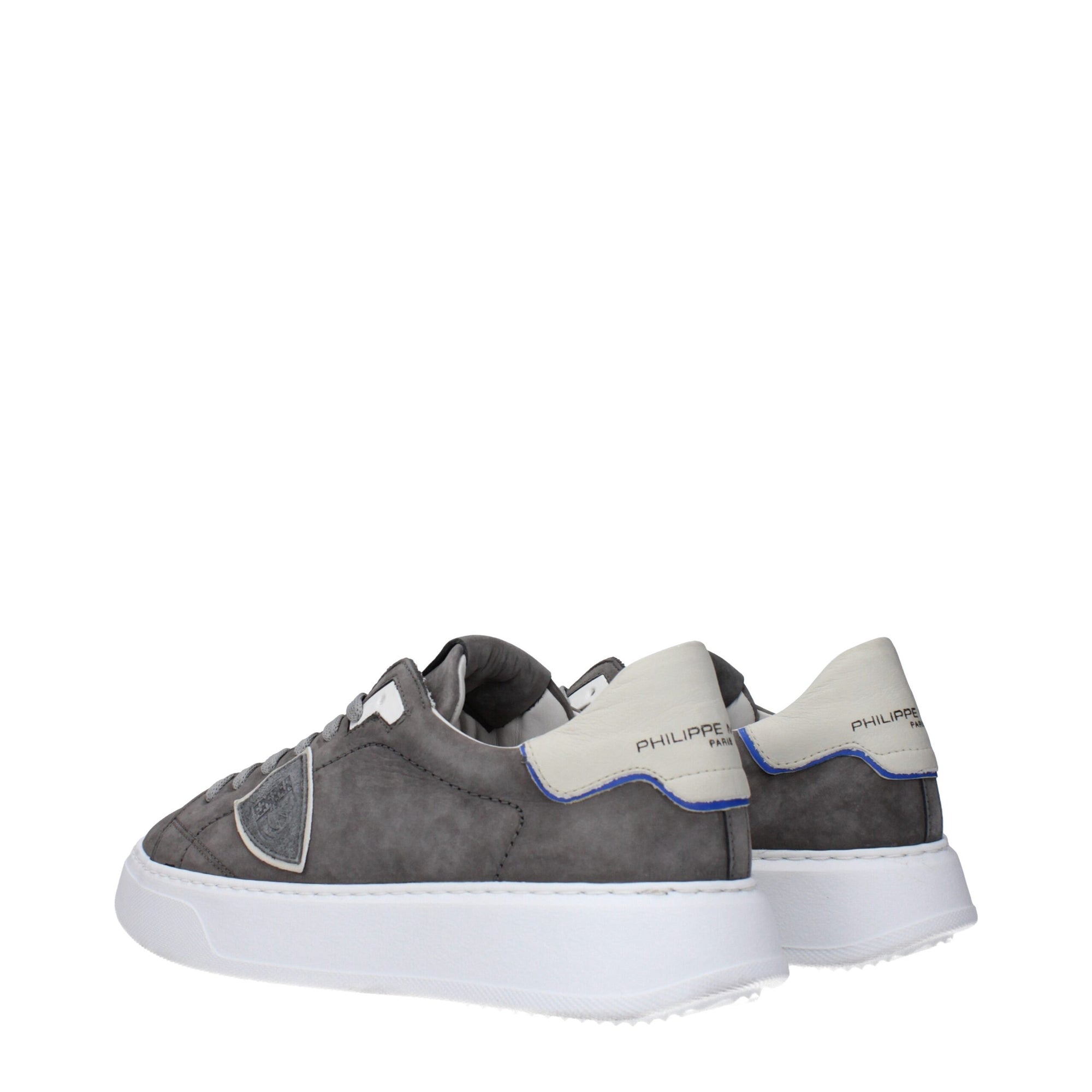 Philippe Model Gray Leather Sneakers