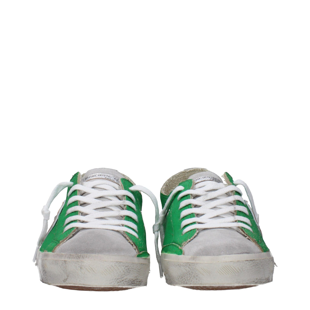Philippe Model Green Leather Low Tops