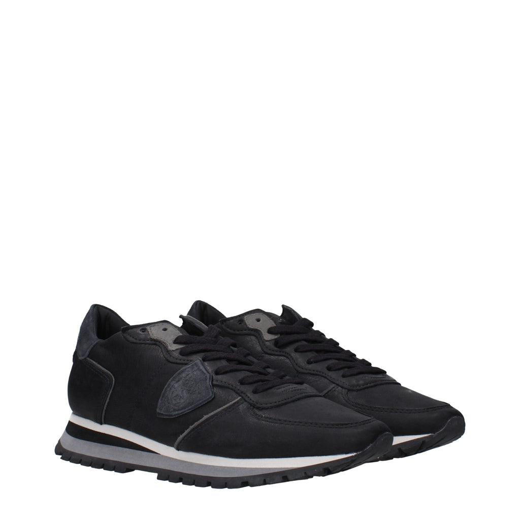Philippe Model Black Leather Sneakers