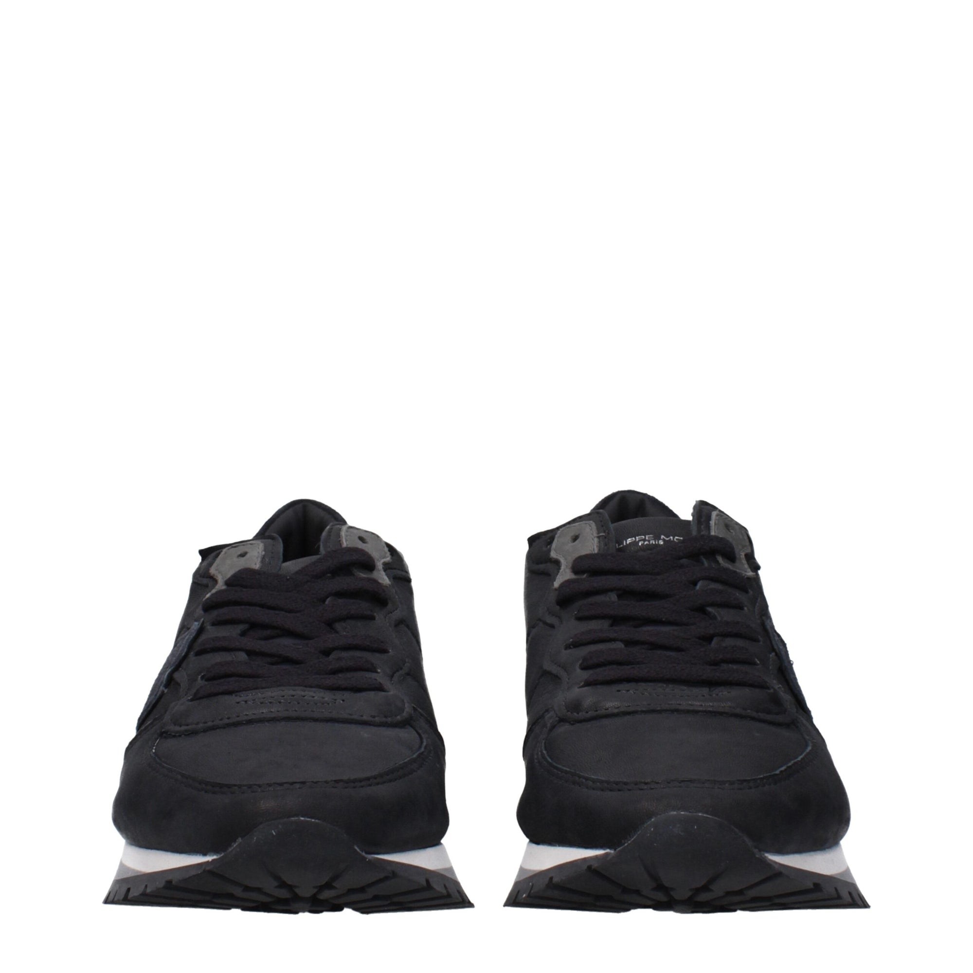 Philippe Model Black Leather Sneakers