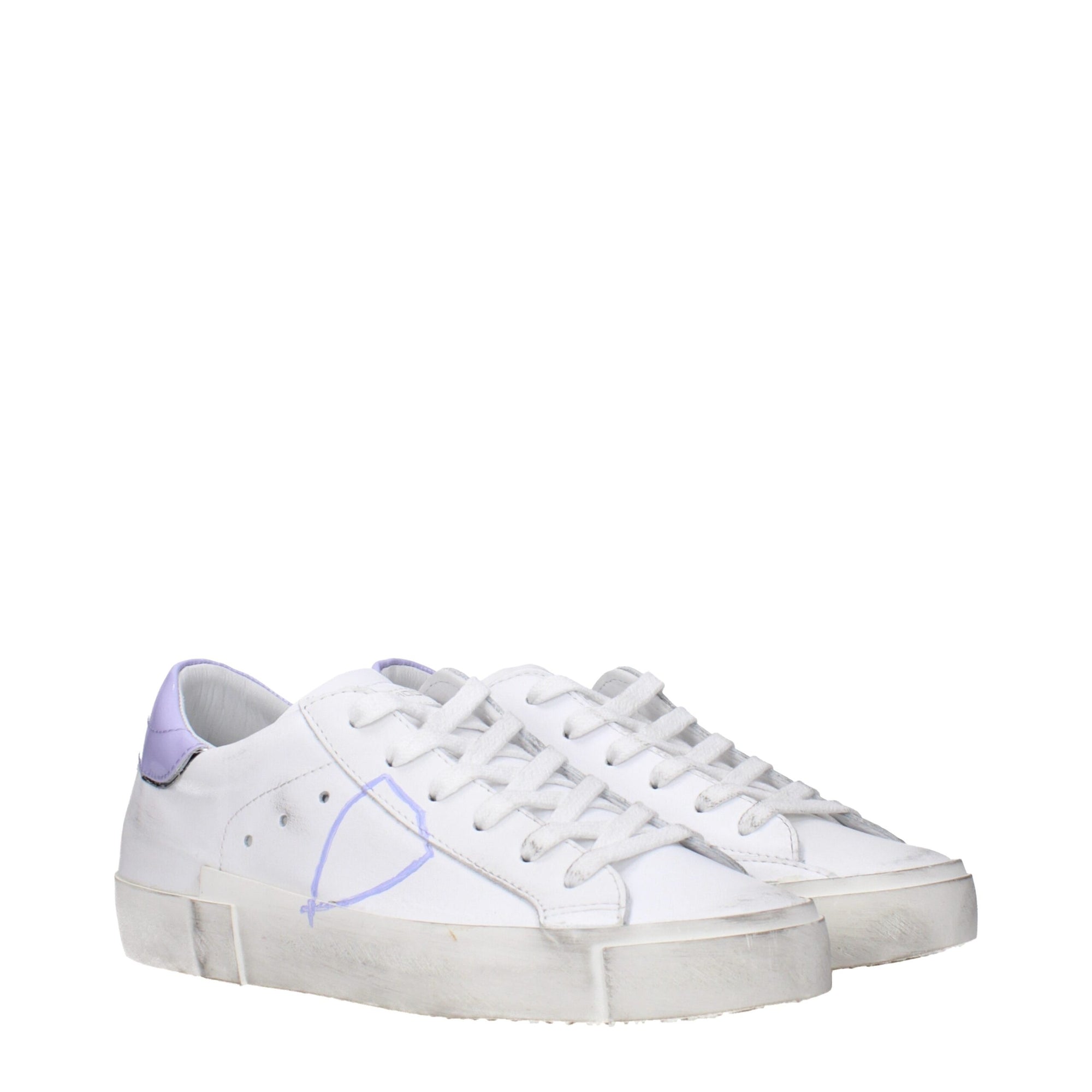 Philippe Model White Leather Low Tops