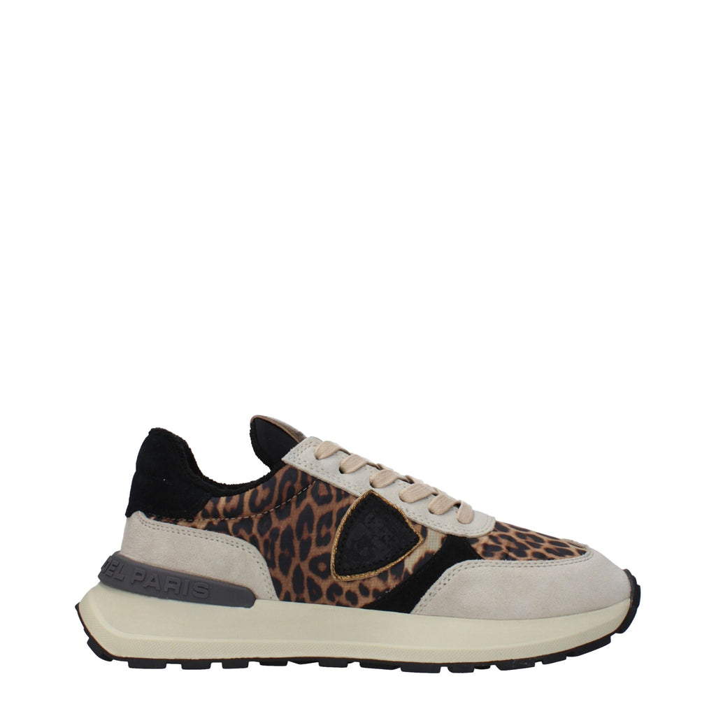 Philippe Model Brown Fabric Chunky Sneakers
