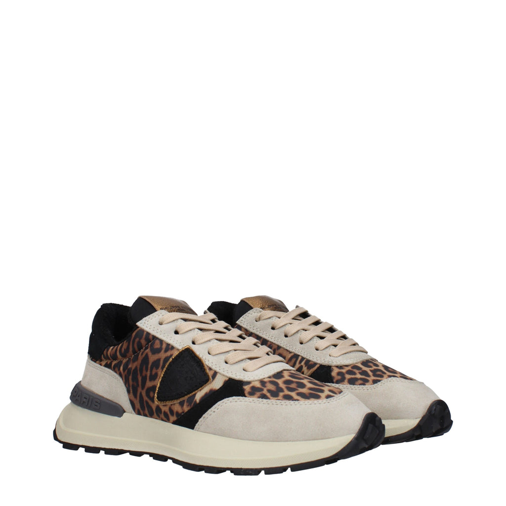 Philippe Model Brown Fabric Chunky Sneakers