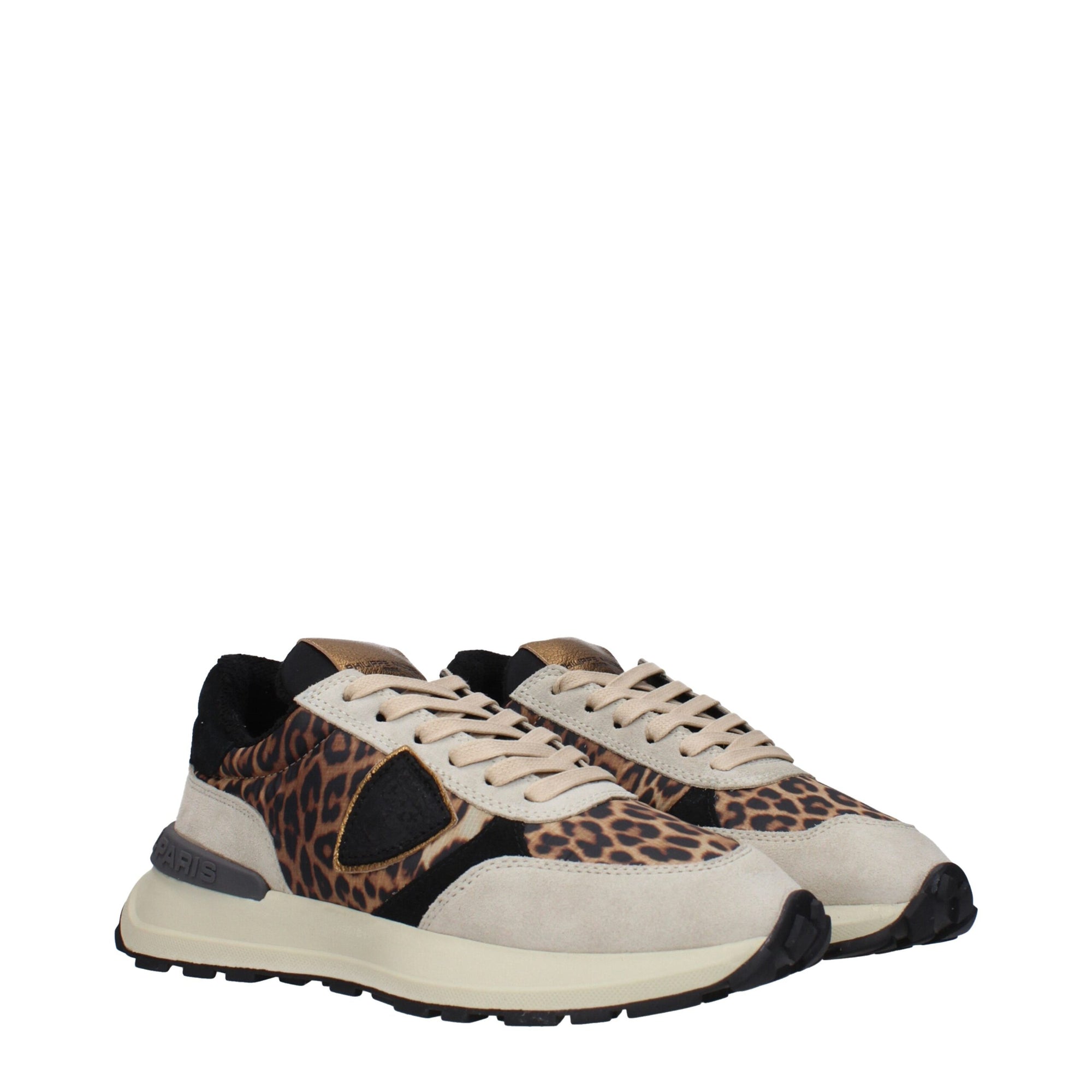 Philippe Model Brown Fabric Chunky Sneakers