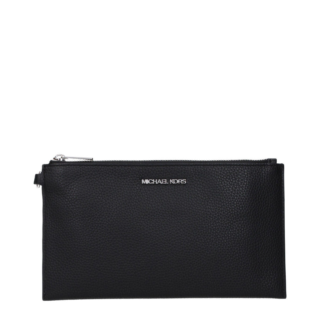 Michael Kors Black Leather Clutch Bags