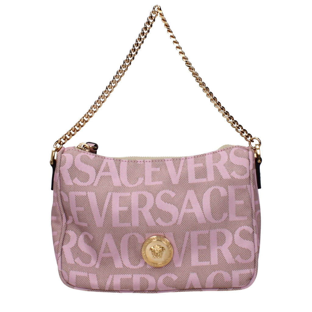 Versace Pink Fabric Handbags