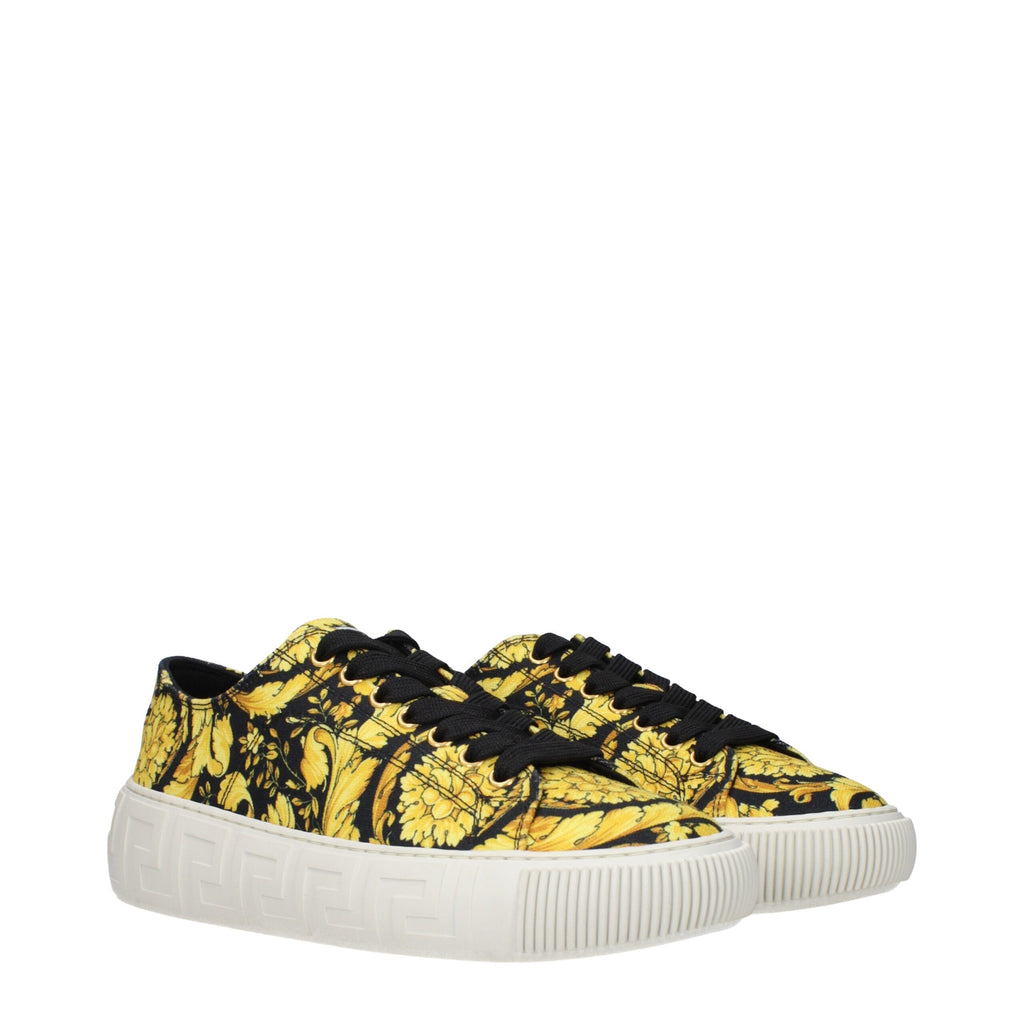 Versace Gold Fabric Sneakers