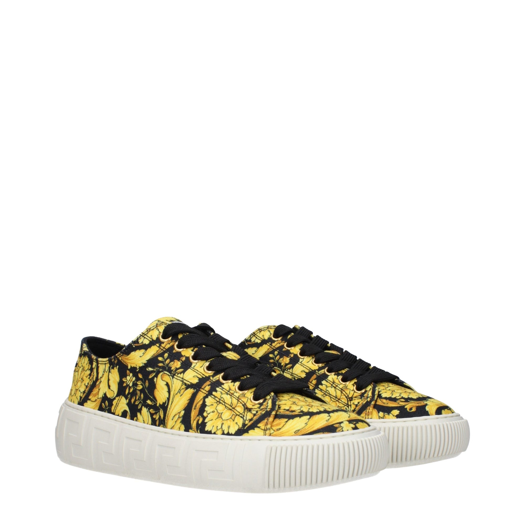 Versace Gold Fabric Sneakers