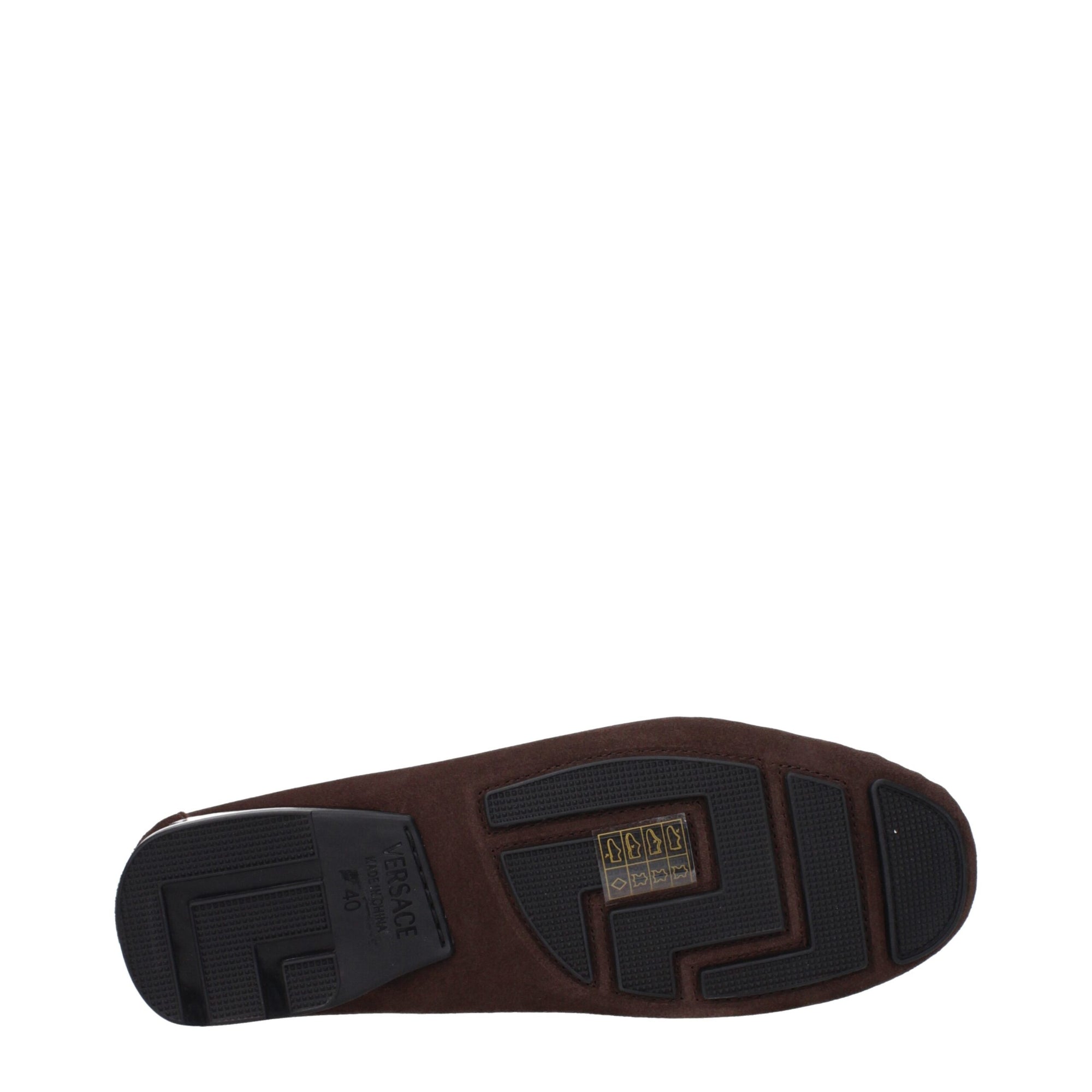 Versace Brown Leather Slip-On Loafers