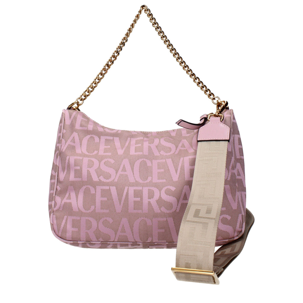 Versace Beige Fabric Handbags