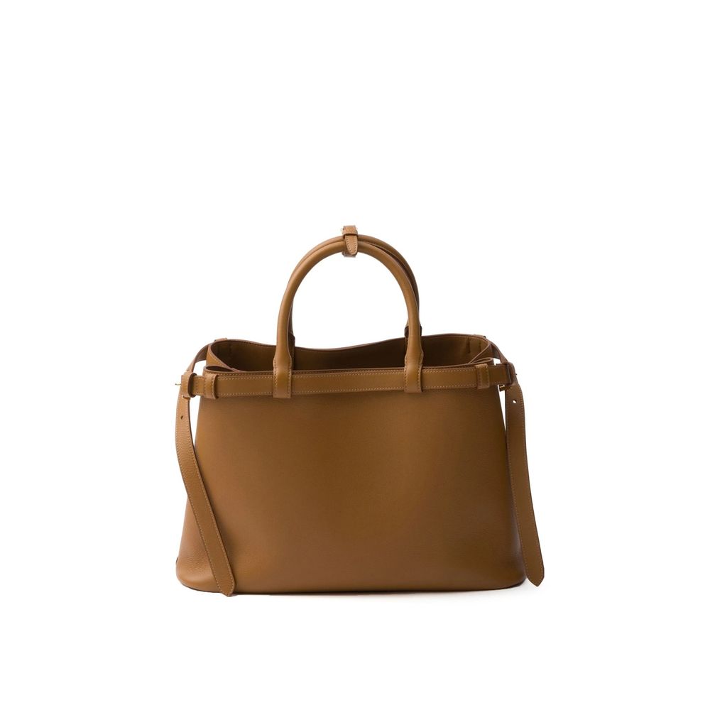 Prada Leather Buckle Handle Bag