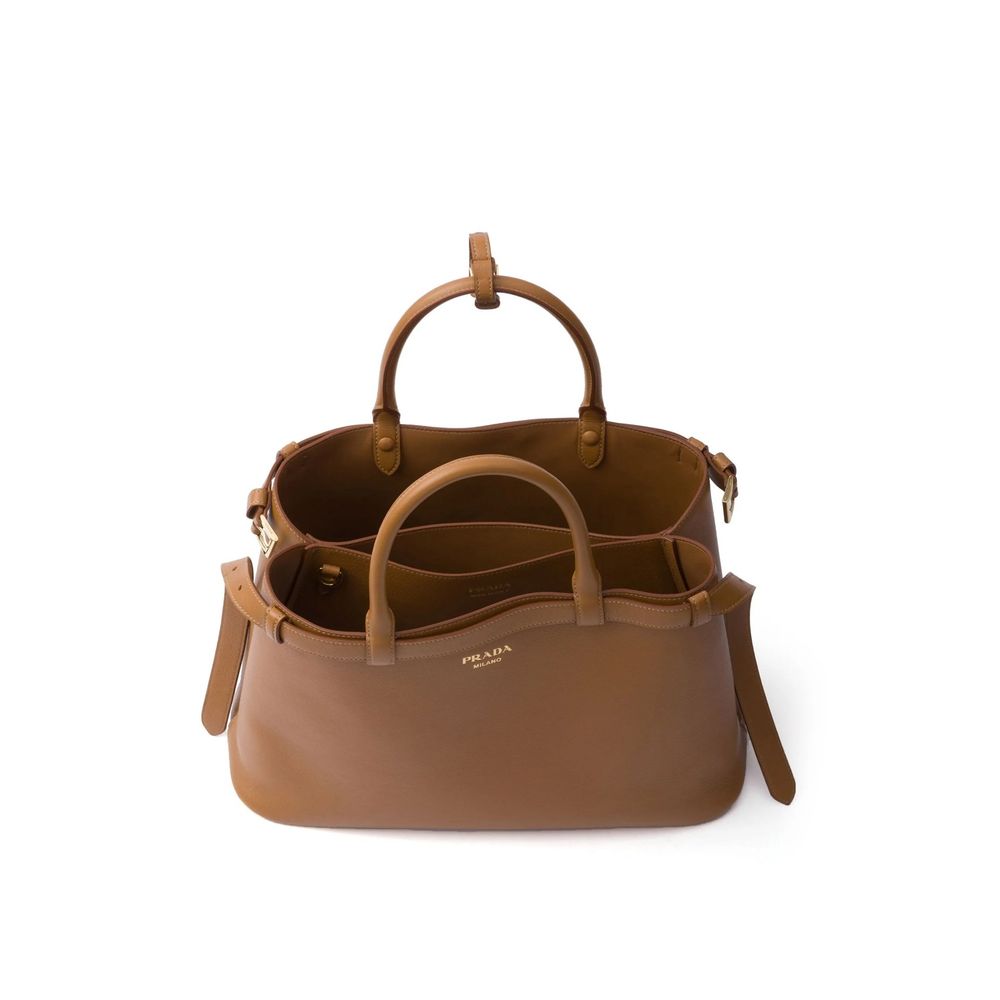 Prada Leather Buckle Handle Bag