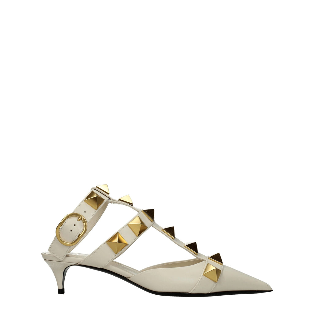 Valentino Garavani Beige Leather Stiletto Heels Sandals