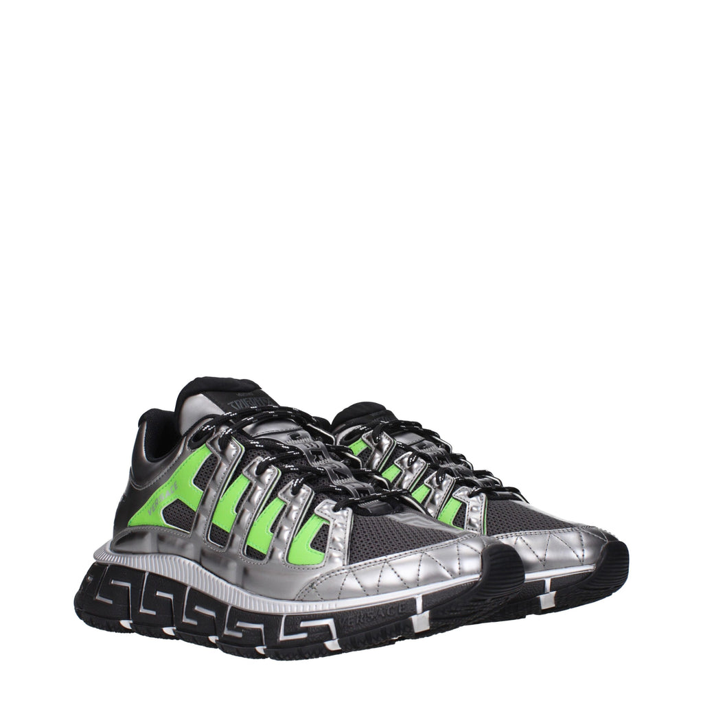 Versace Gray Fabric Athletic Sneakers