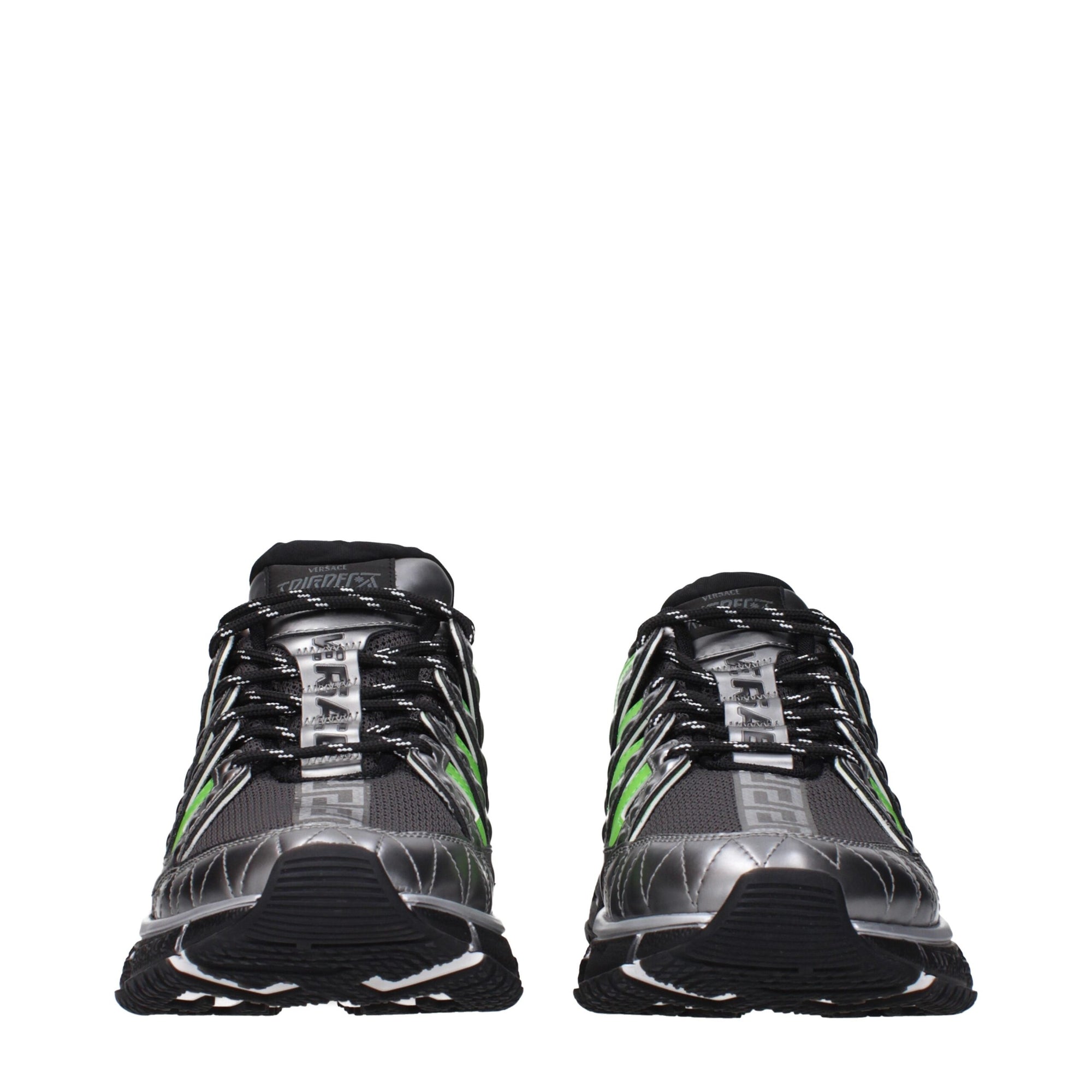 Versace Gray Fabric Athletic Sneakers