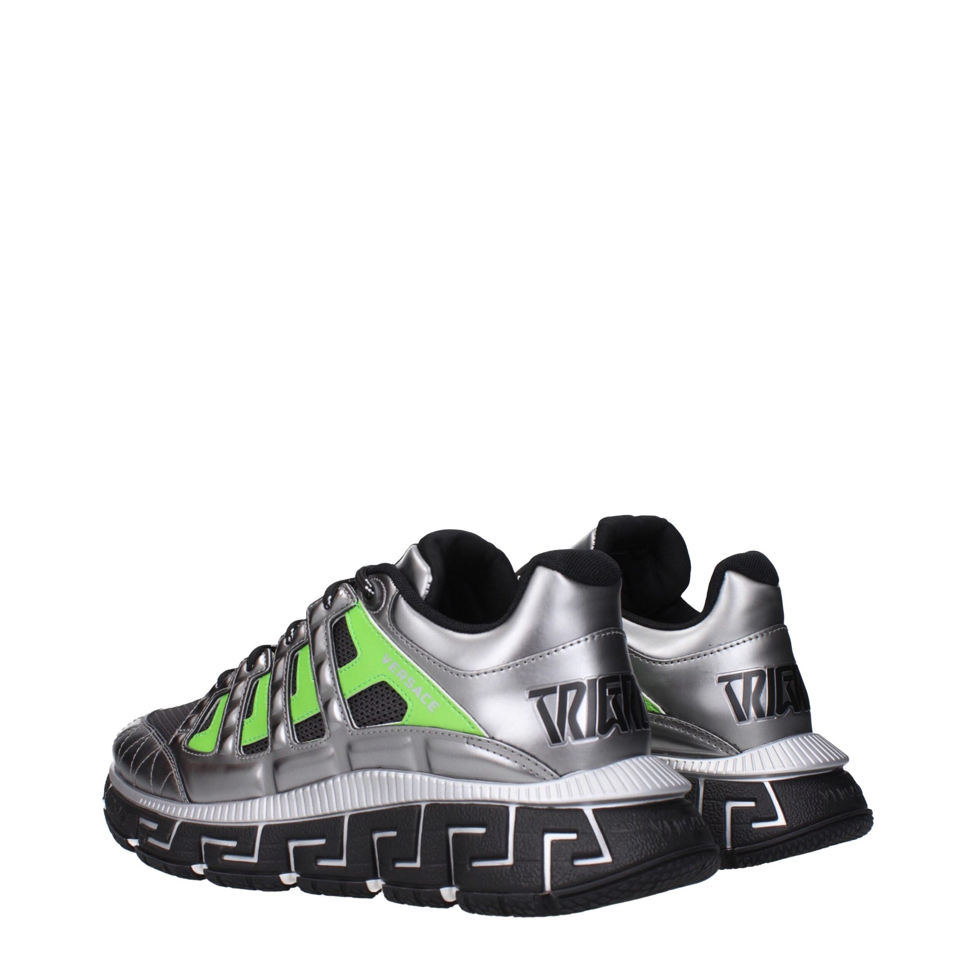 Versace Gray Fabric Athletic Sneakers