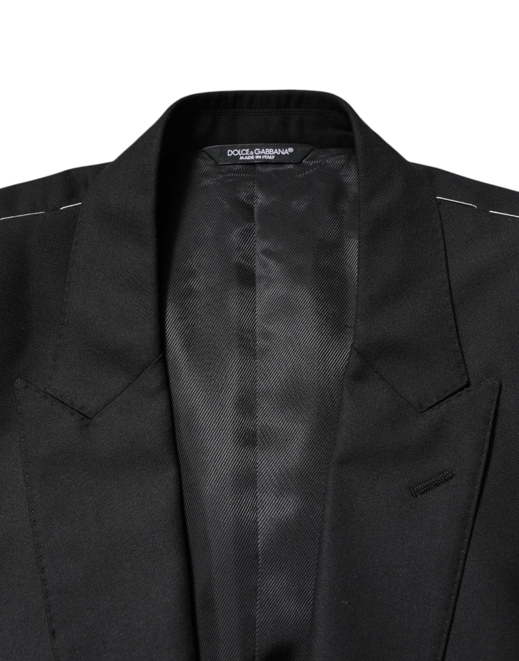 Dolce & Gabbana Black Wool Single Breasted Jacket Blazer