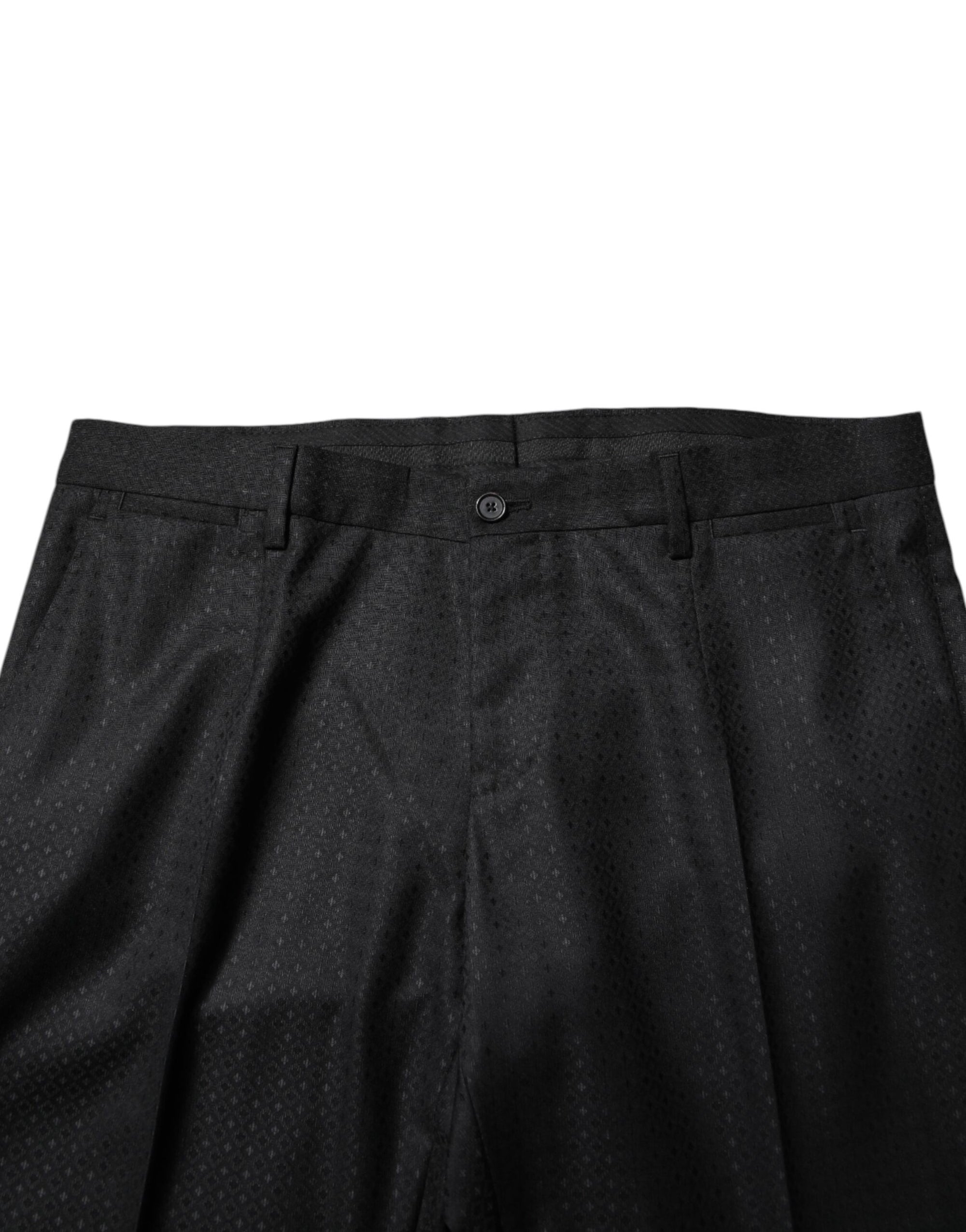 Dolce & Gabbana Black Jacquard Single Breasted 2 Piece Suit