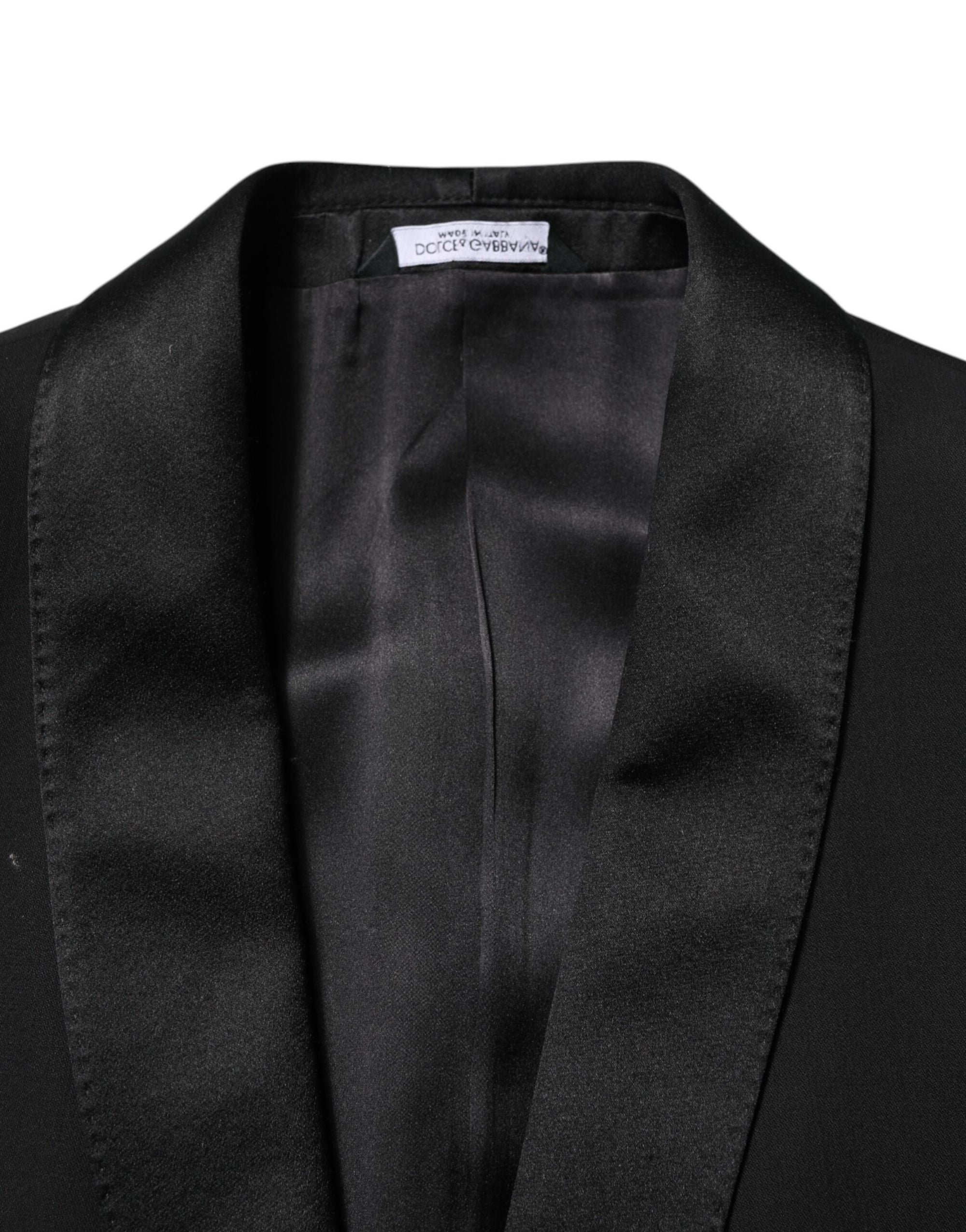 Dolce & Gabbana Black Wool 3 Piece Single Breasted Suit