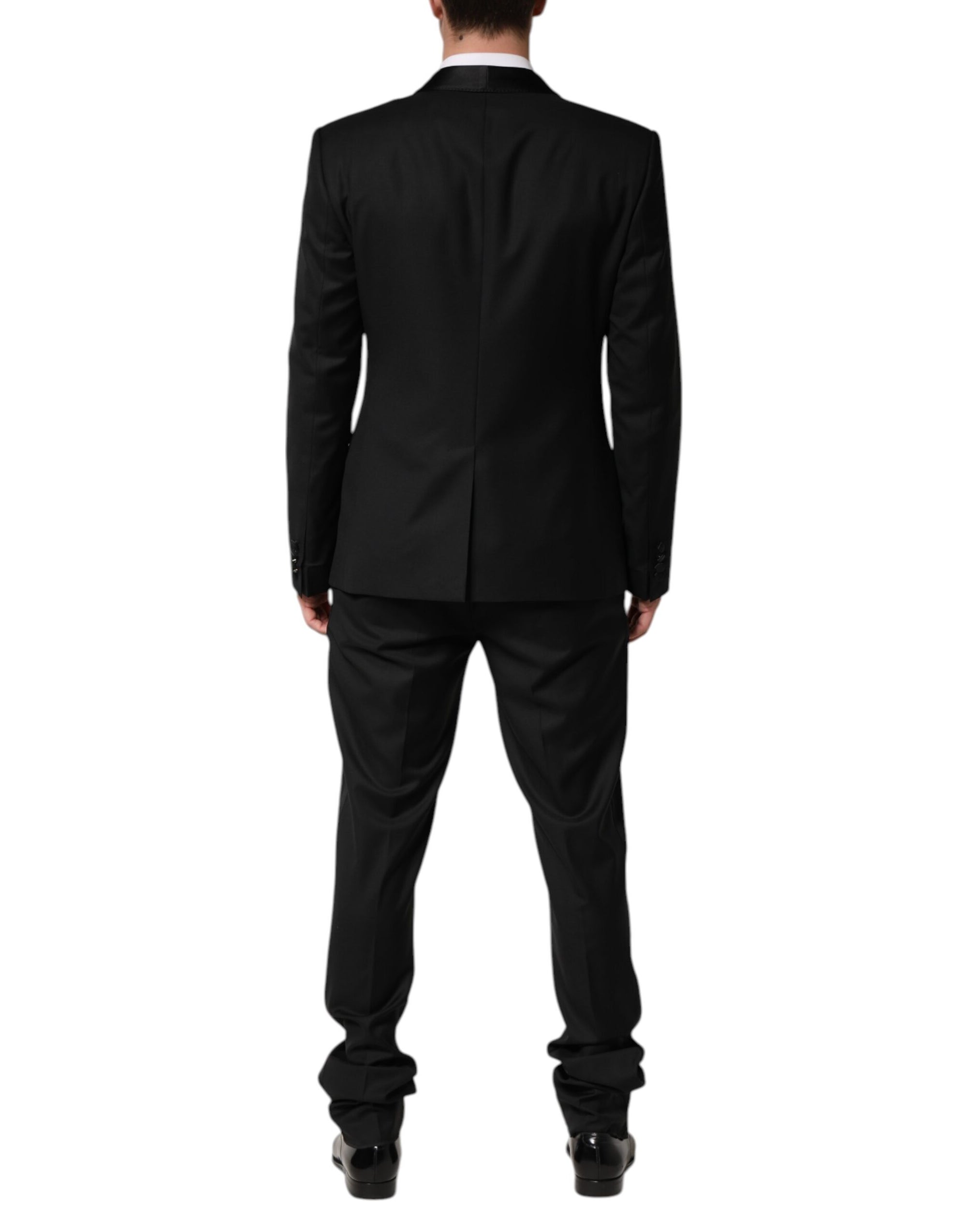 Dolce & Gabbana Black Wool Men Single Breasted 2 Piece Suit