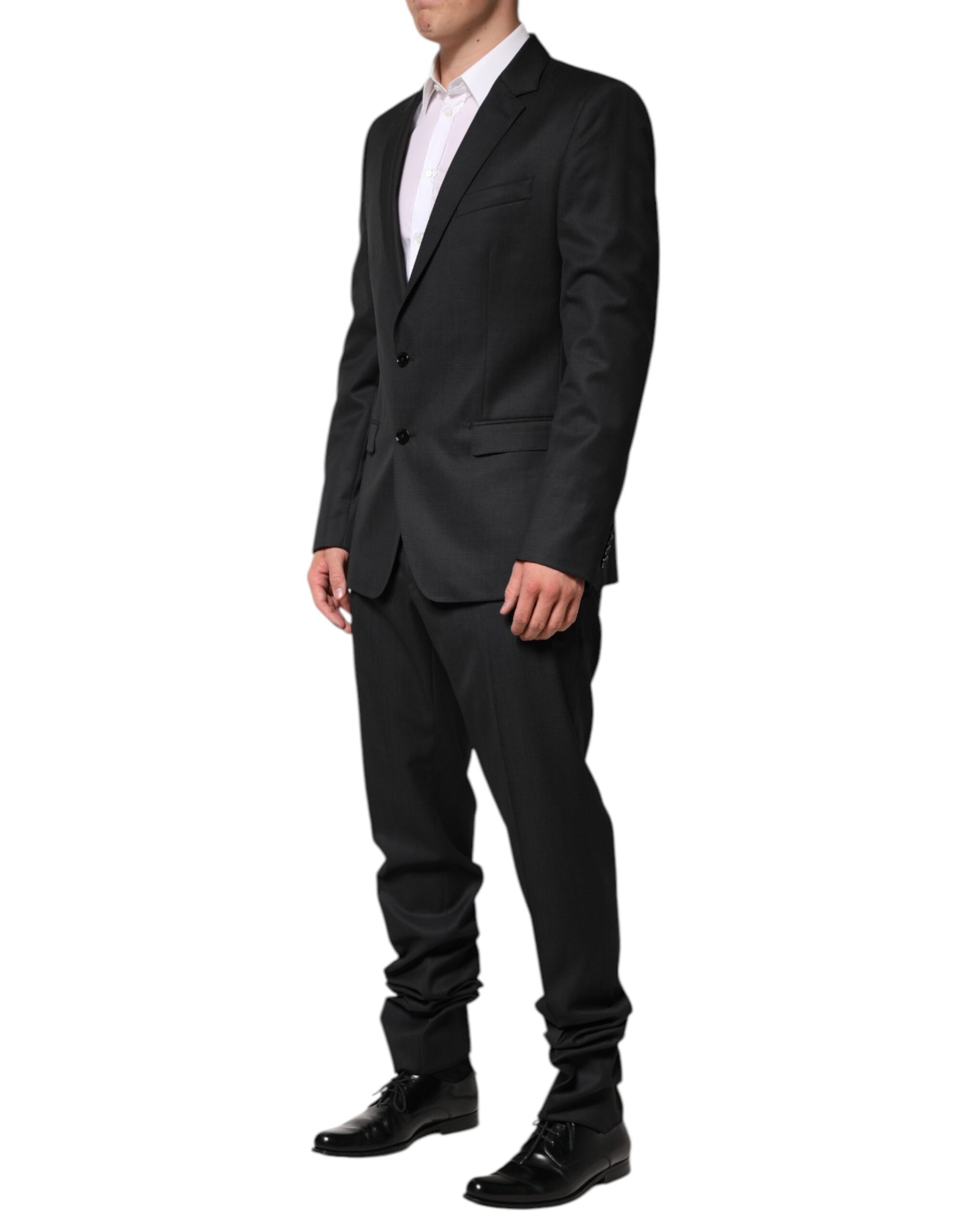 Dolce & Gabbana Dark Gray Wool Single Breasted 2 Piece Suit