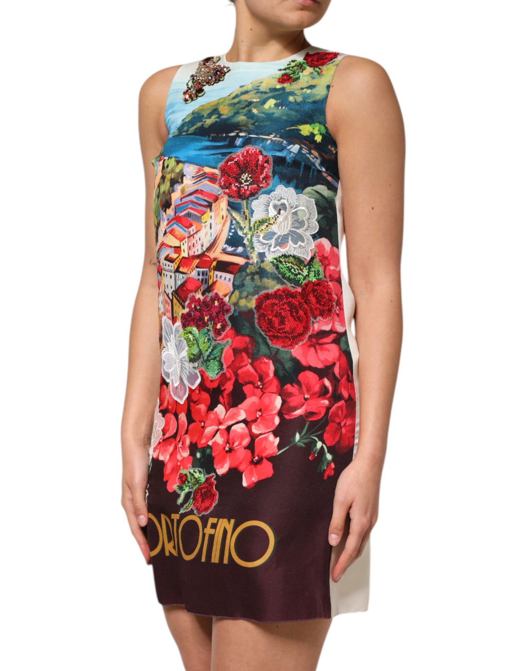 Dolce & Gabbana Multicolor Crystal Embellished A-line Mini Dress