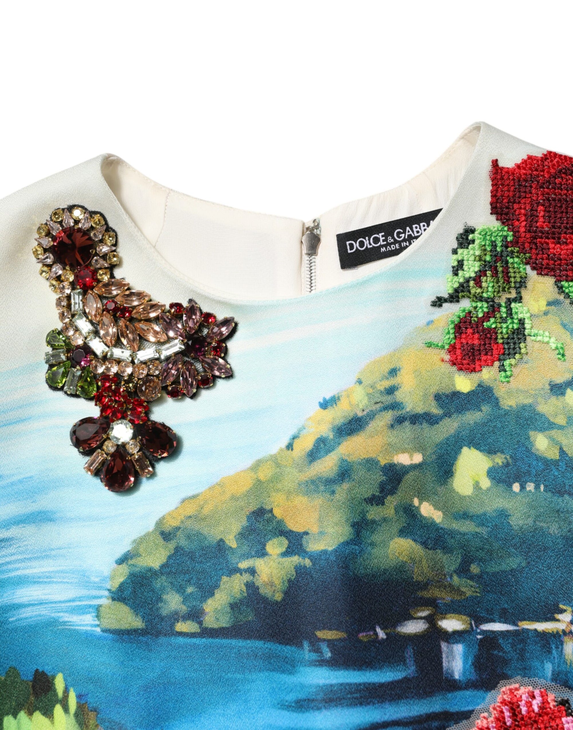 Dolce & Gabbana Multicolor Crystal Embellished A-line Mini Dress