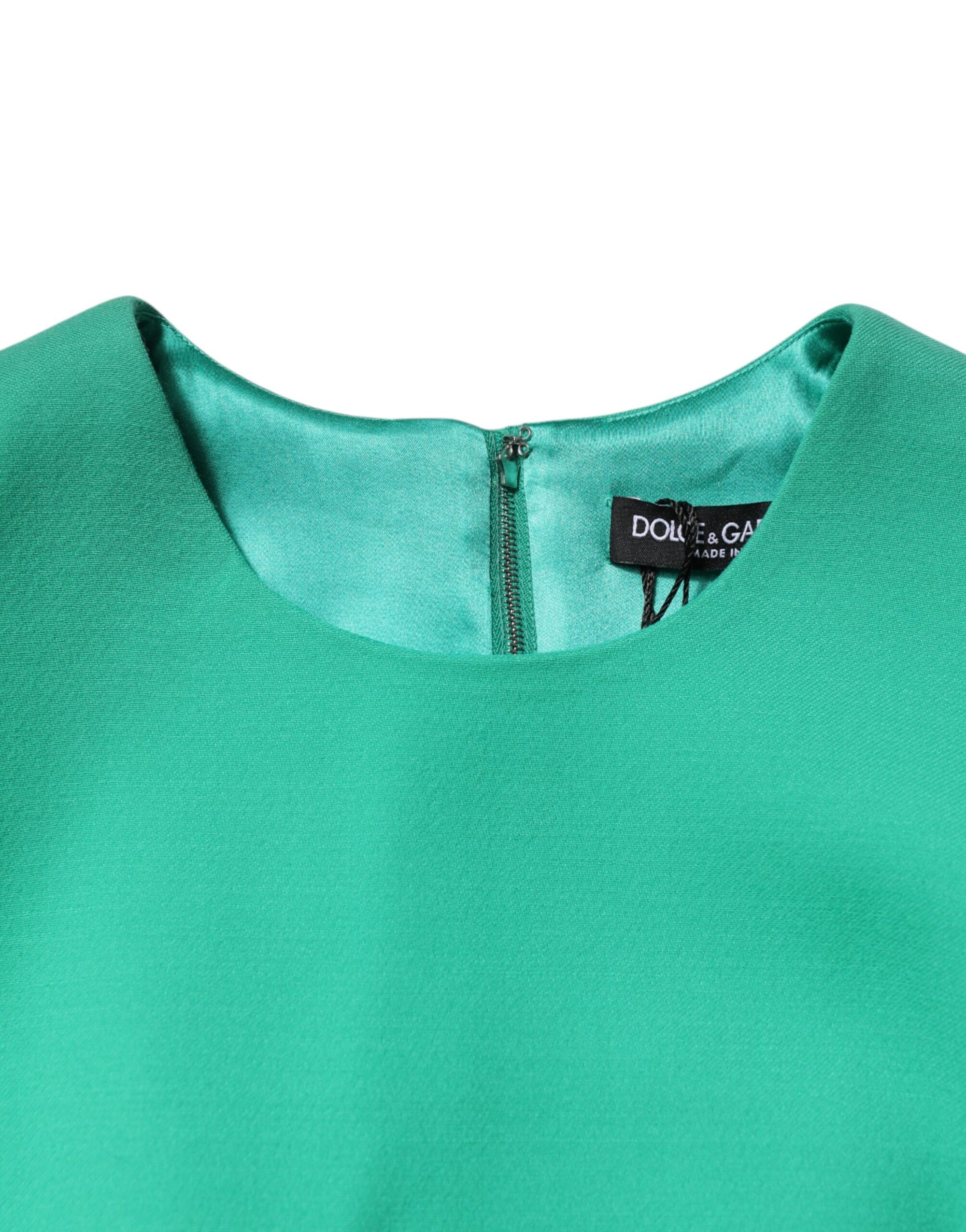 Dolce & Gabbana Green Sleeveless Bodycon A-line Mini Dress