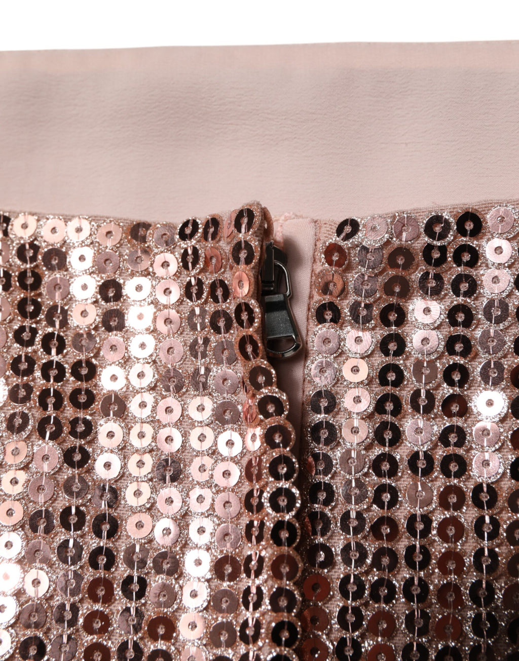 Dolce & Gabbana Pink Sequined Nylon Sleeveless Cropped Top