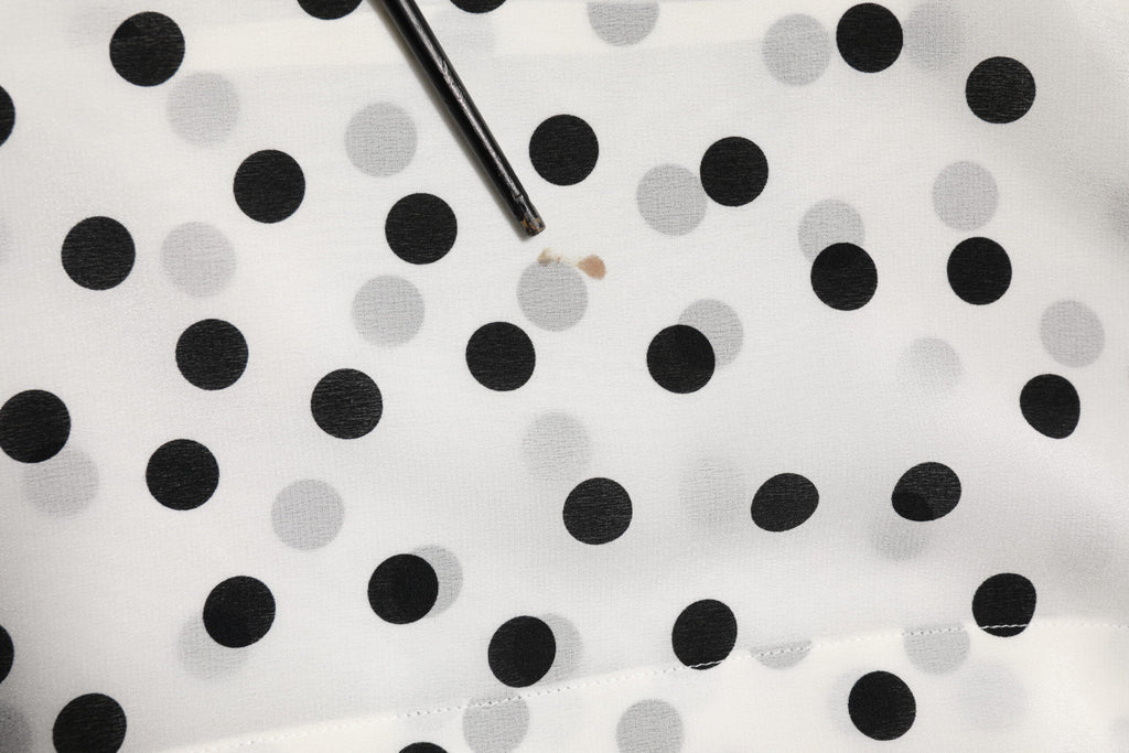 Dolce & Gabbana White Black Dotted Silk Long Sleeves Top