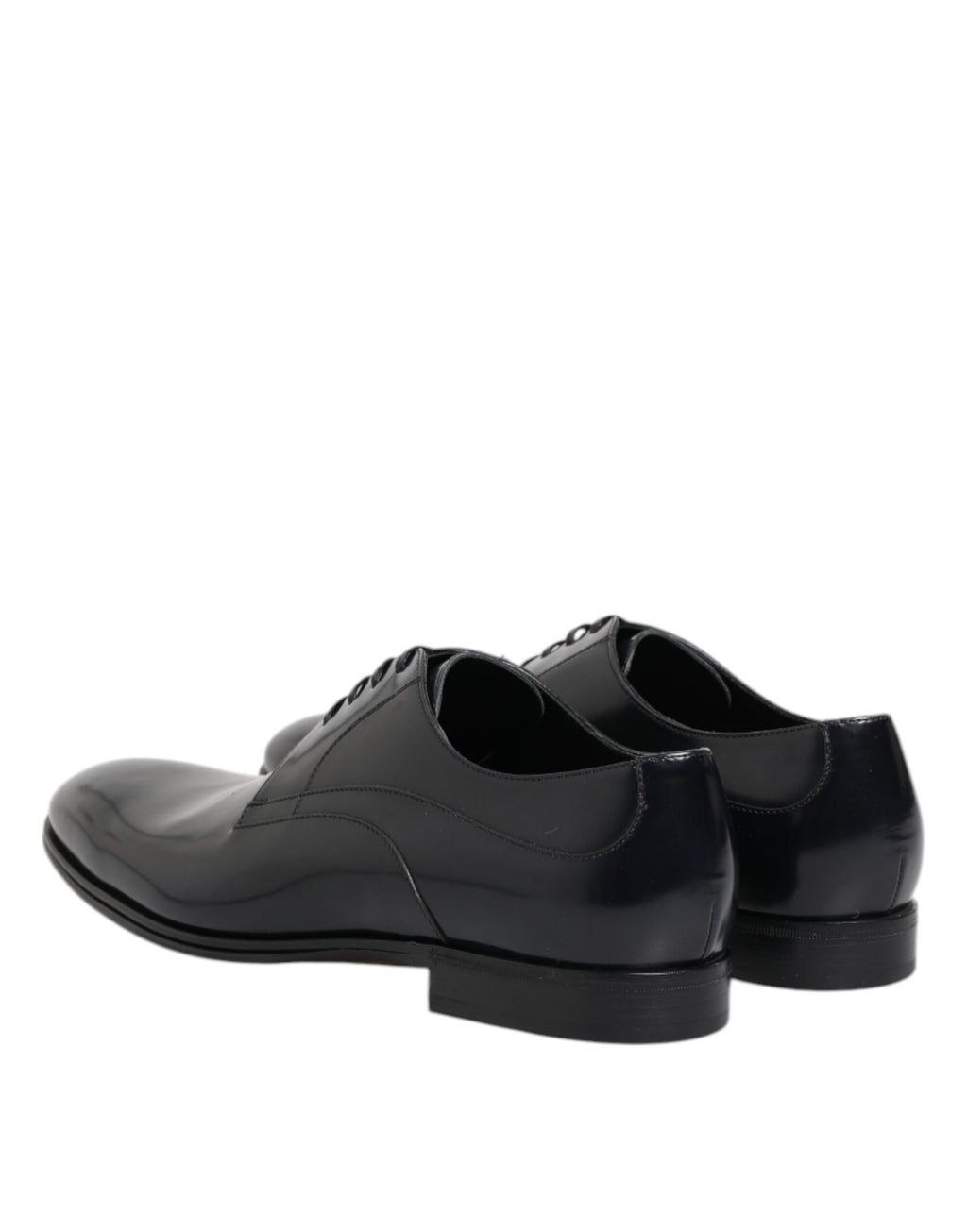 Dolce & Gabbana Navy Blue Leather Lace Up Derby Formal Shoes