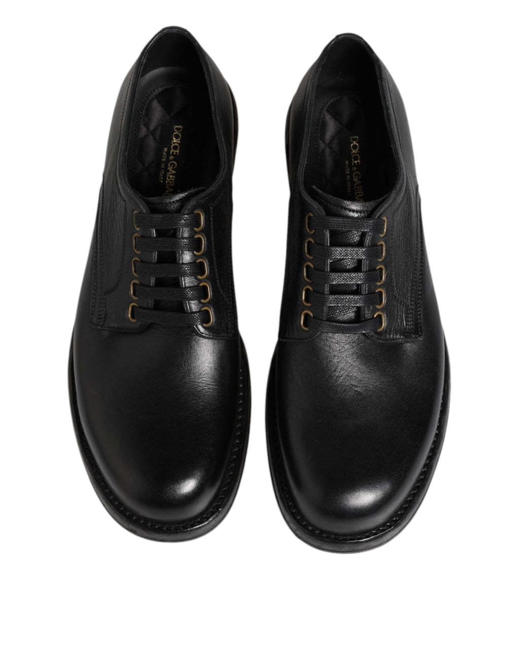 Dolce & Gabbana Black Leather Lace Up Derby Formal Shoes