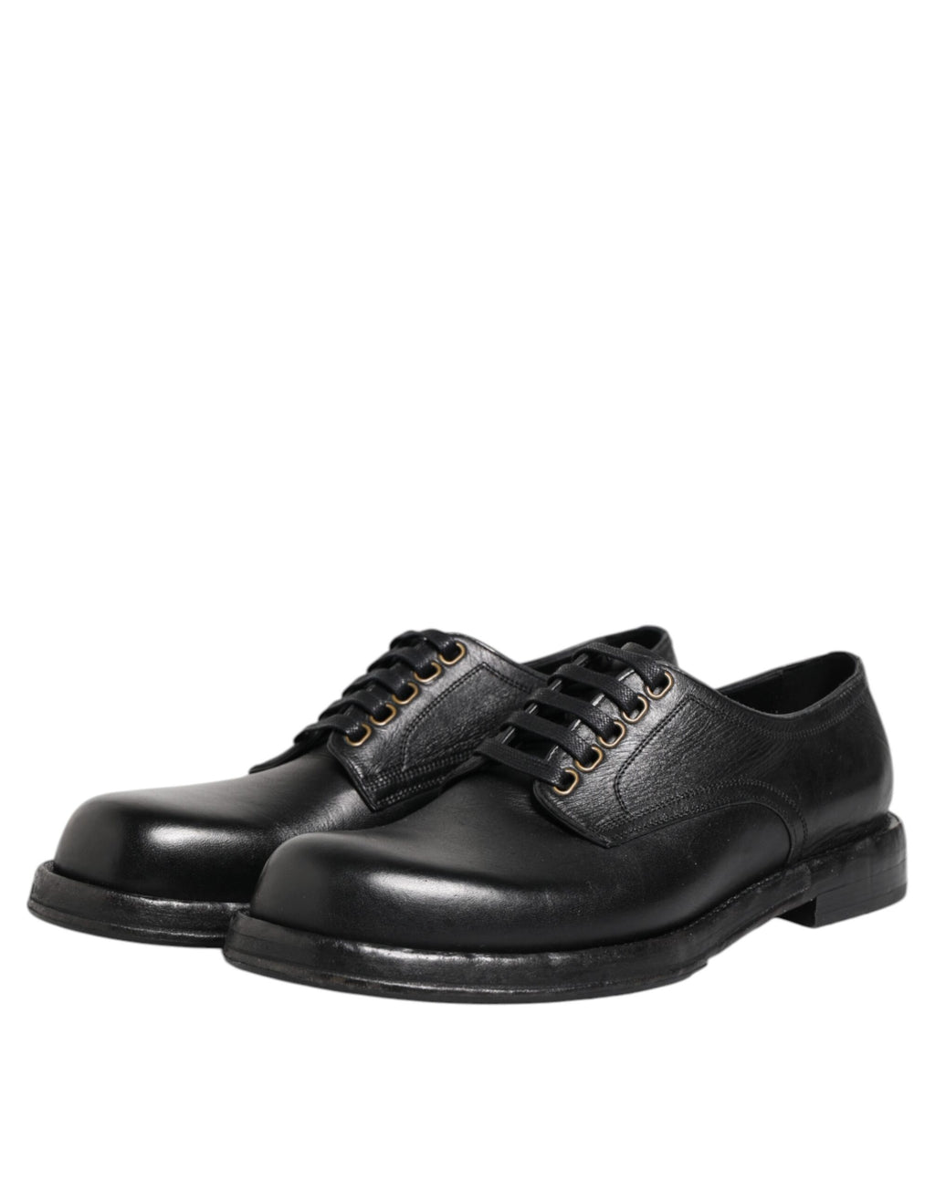 Dolce & Gabbana Black Leather Lace Up Derby Formal Shoes