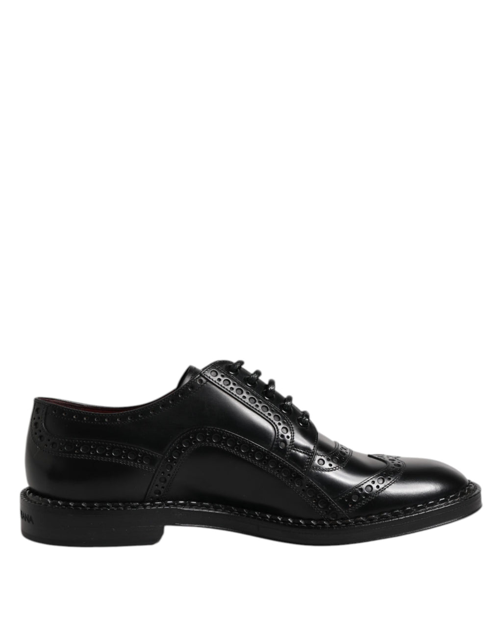 Dolce & Gabbana Black Leather Lace Up Men Derby Formal Shoes