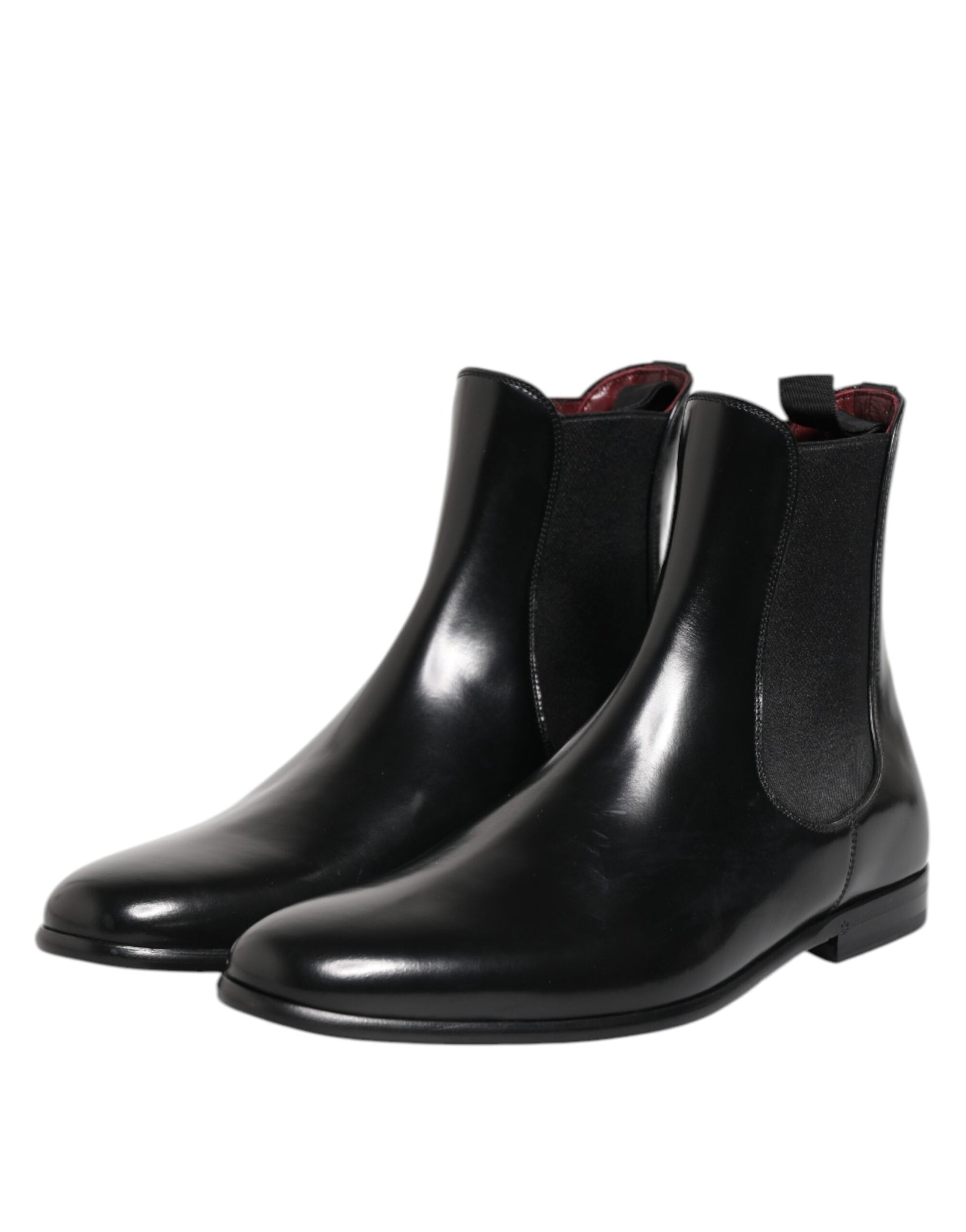 Dolce & Gabbana Black Chelsea Slip On Mid Calf Boots Shoes