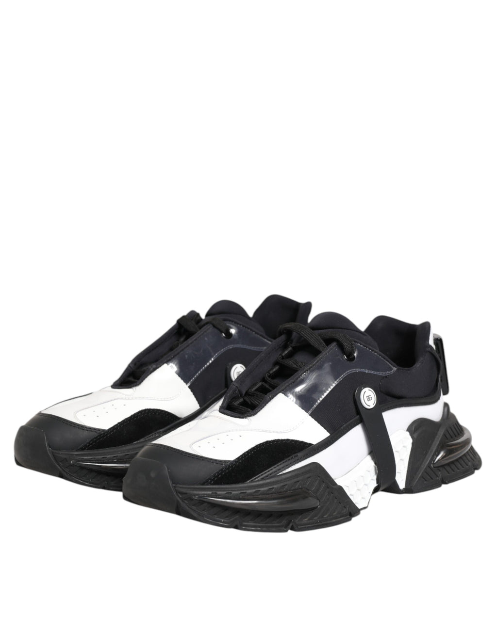 Dolce & Gabbana White Black Logo Airmaster Sneakers Shoes