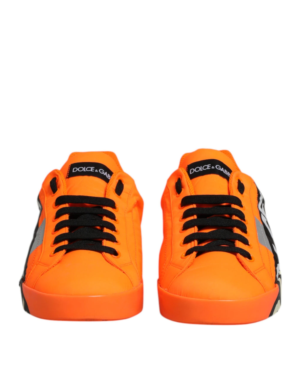 Dolce & Gabbana Orange Portofino Logo Tape Men Sneakers Shoes